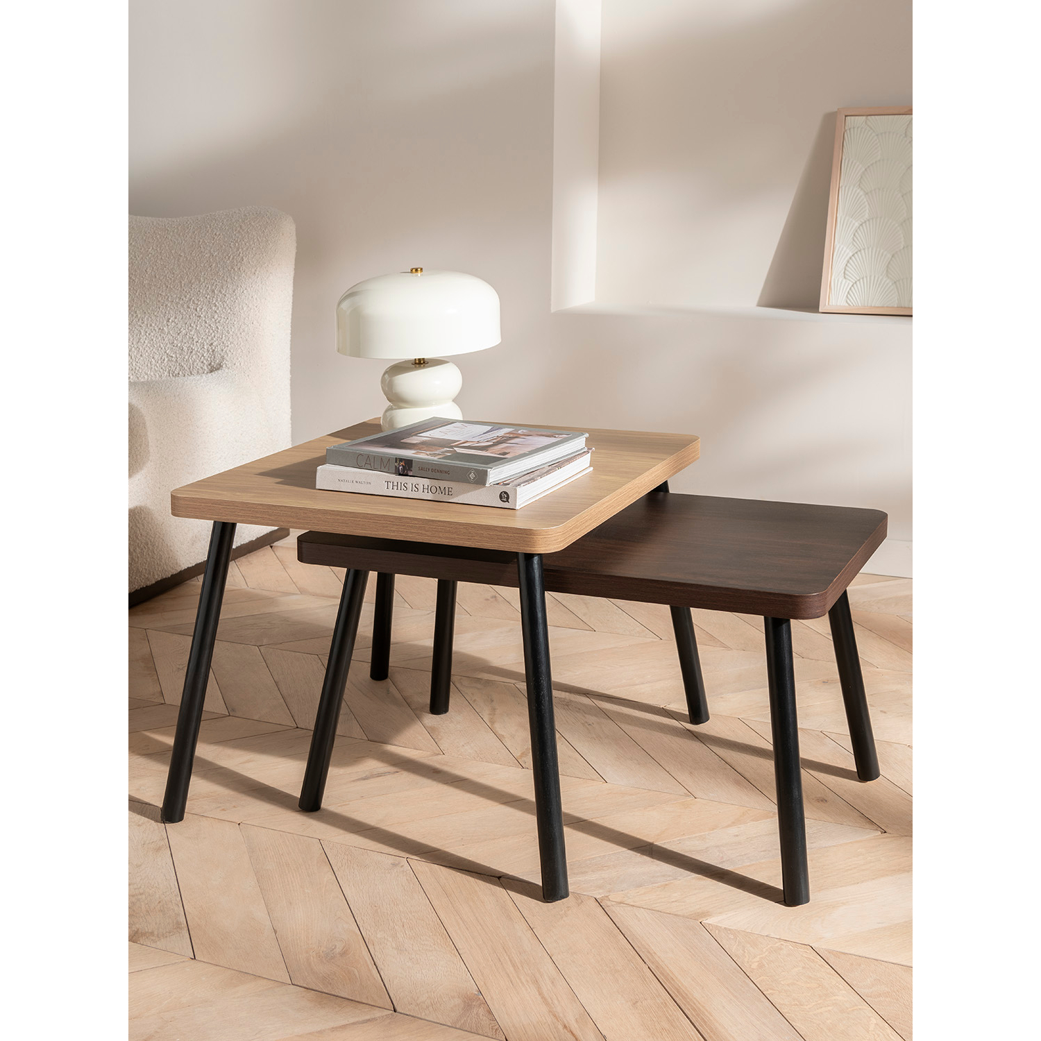 George Black Wooden Side Table Set Of 2