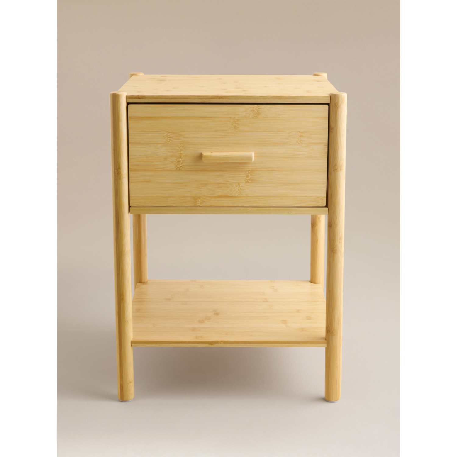 George Light Wood Wooden 1 Drawer Side Table