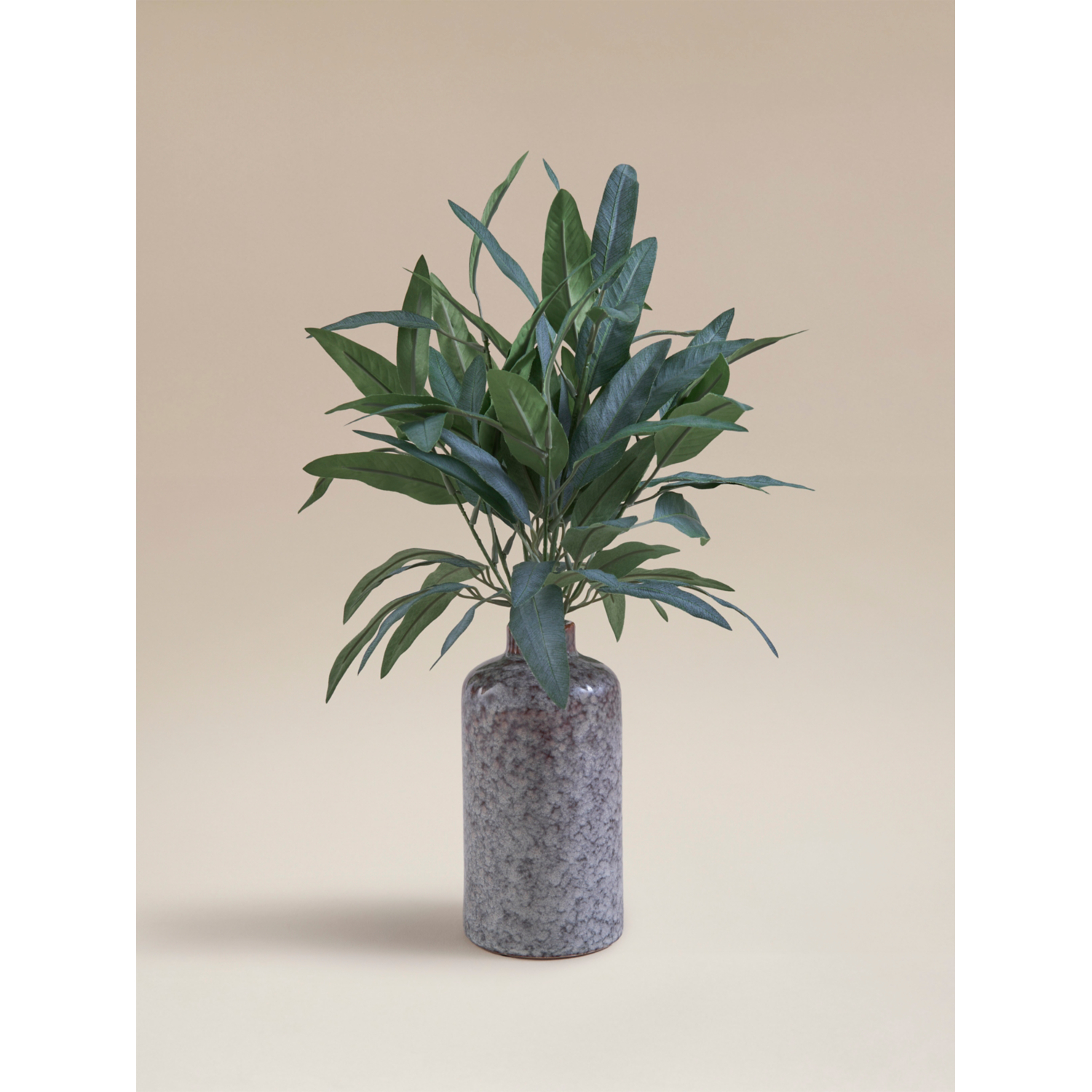 George Blue Artificial Willow Leaf In Ceramic Pot
