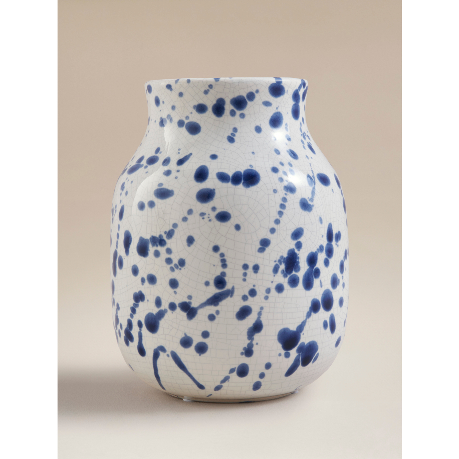 George Blue Splatter Ceramic Vase