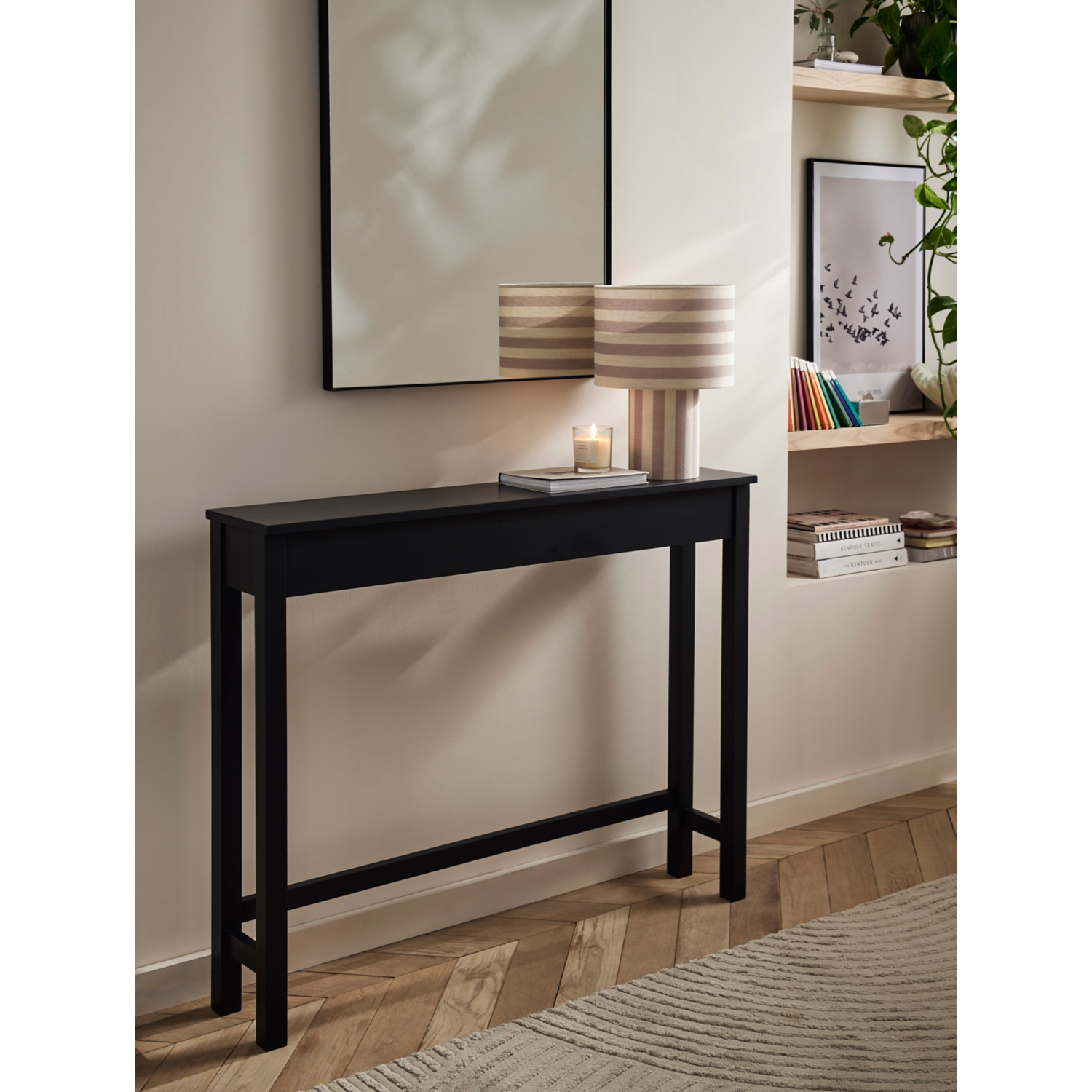 George Charcoal Grey Charcoal Straight Edge Console Table