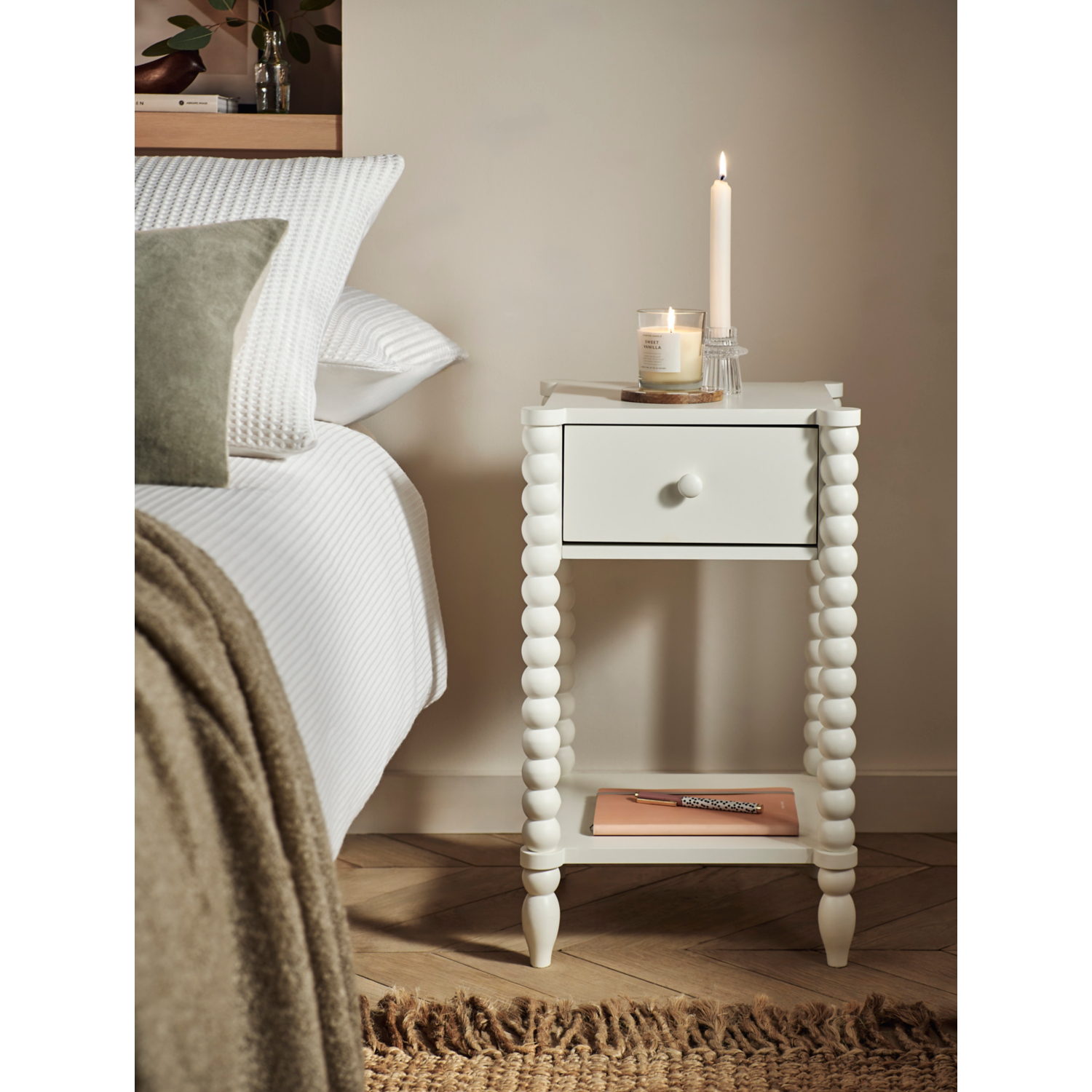 George Ivory Bobbin Bedside Table