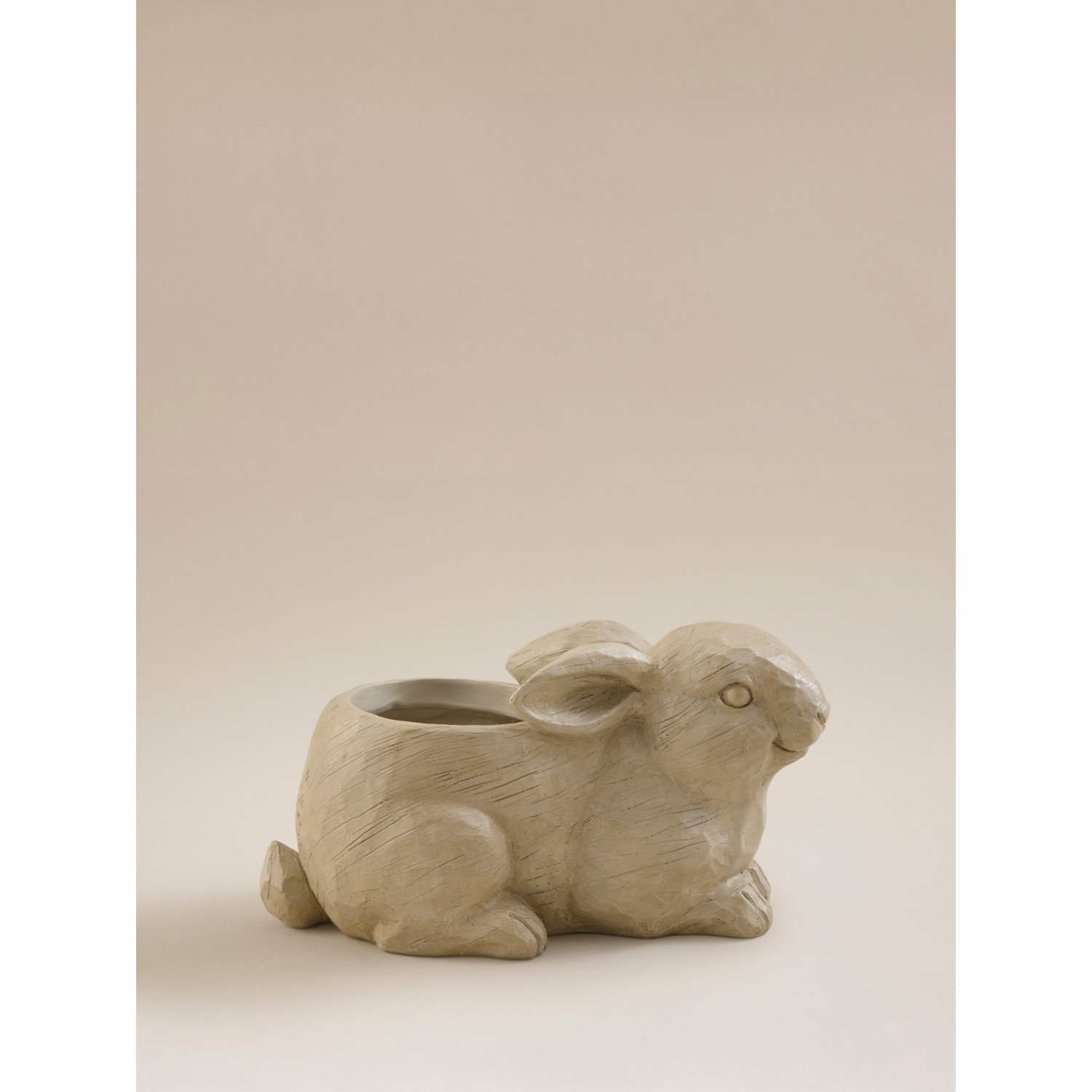 George Light Wood Brown Rabbit Planter