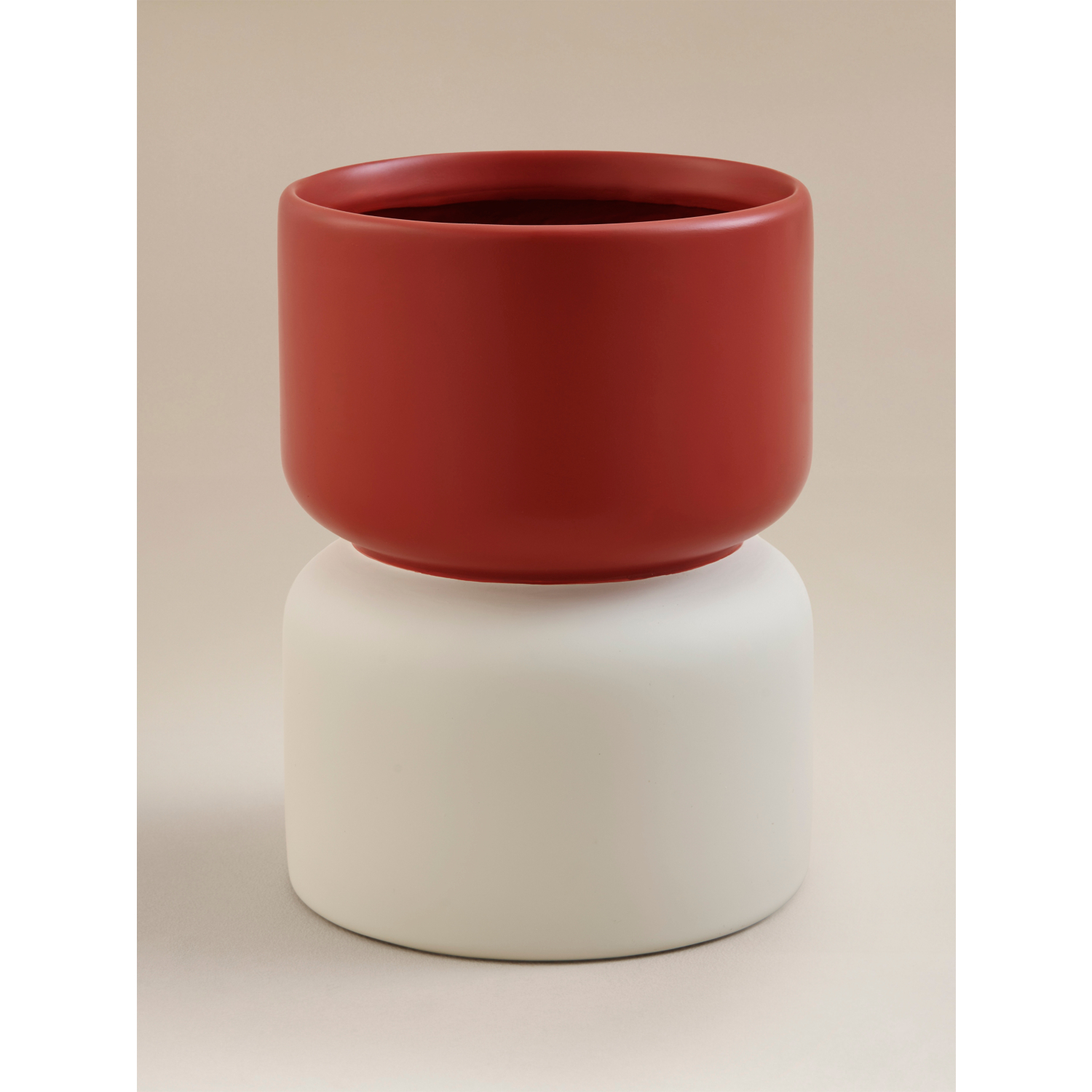 George Red Two Tone Planter & Stand
