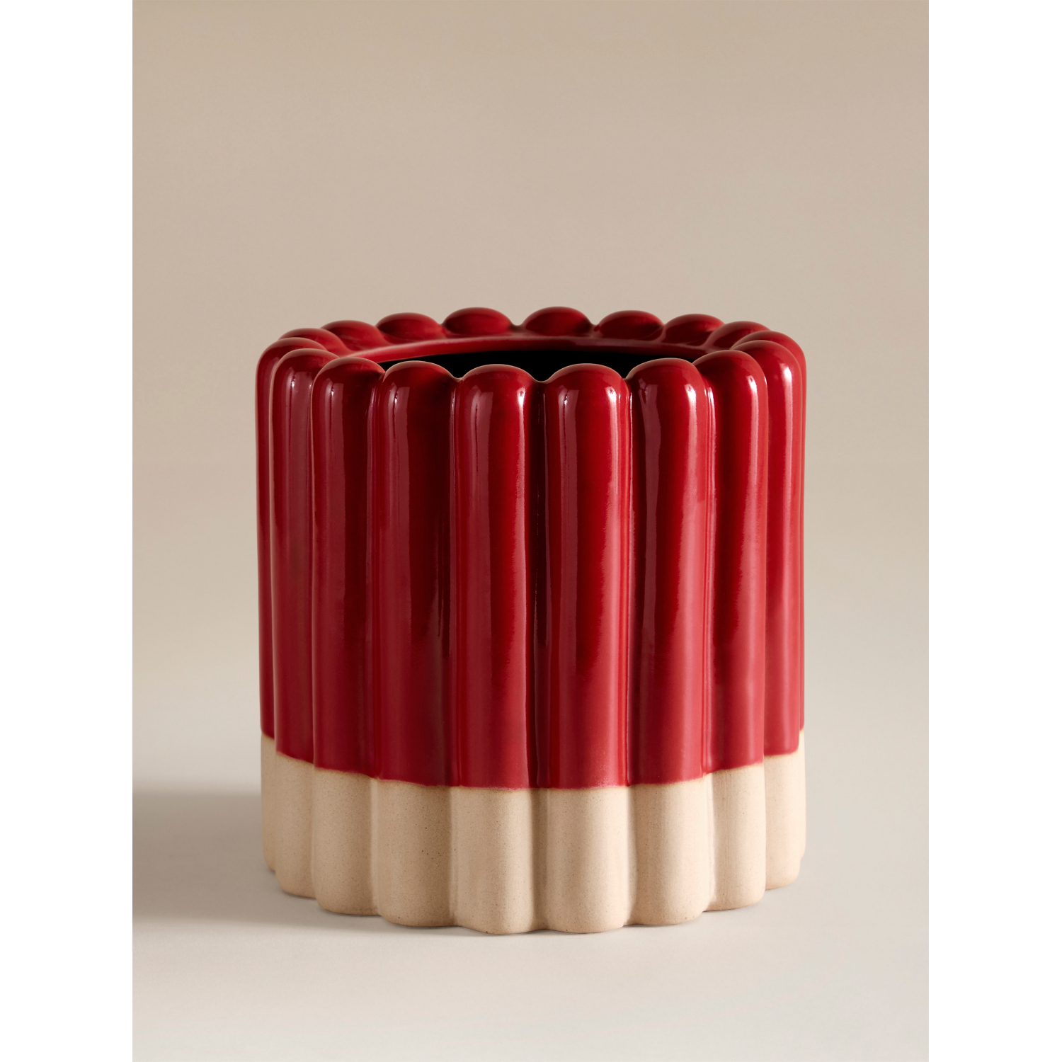George Red Ceramic Two Tone Plant Pot