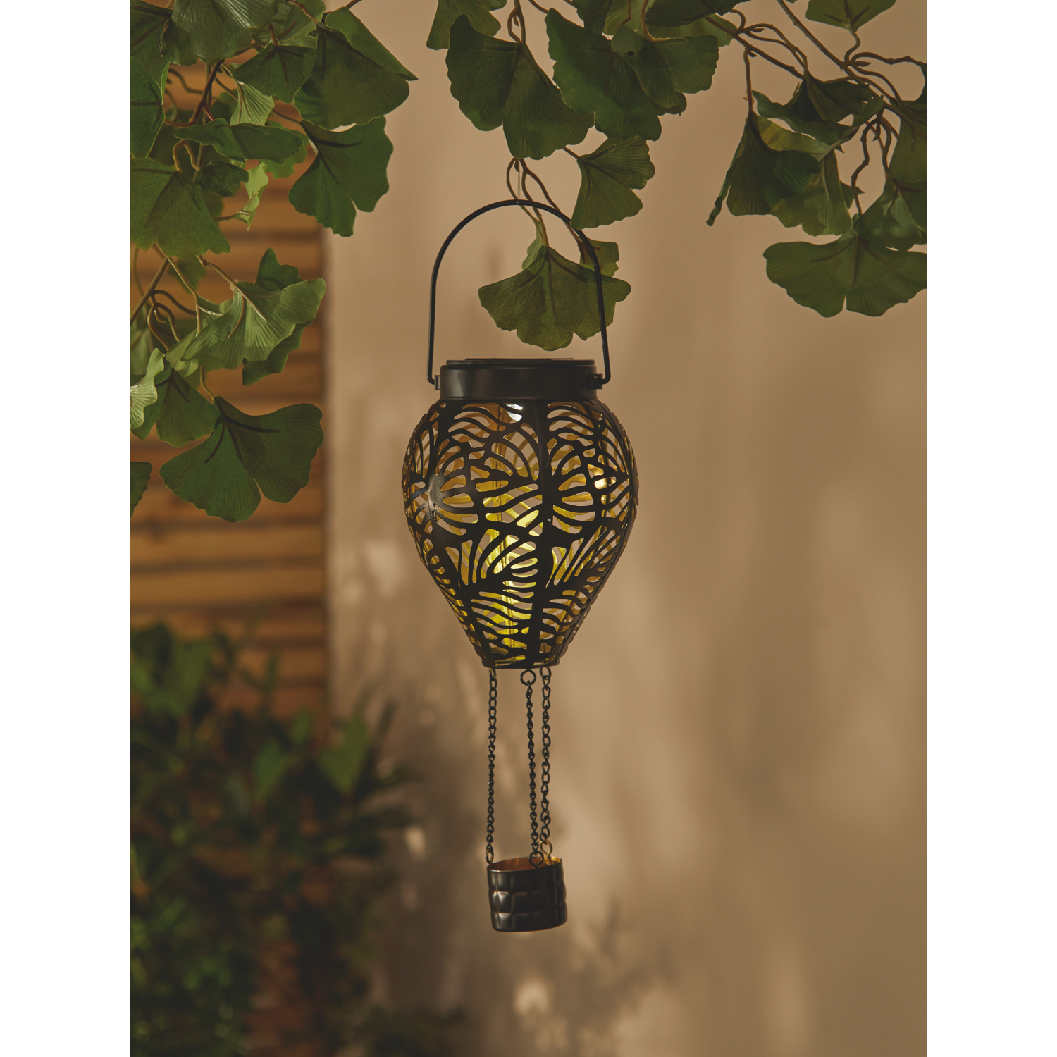 George Black Metal Hot Air Balloon Solar Light