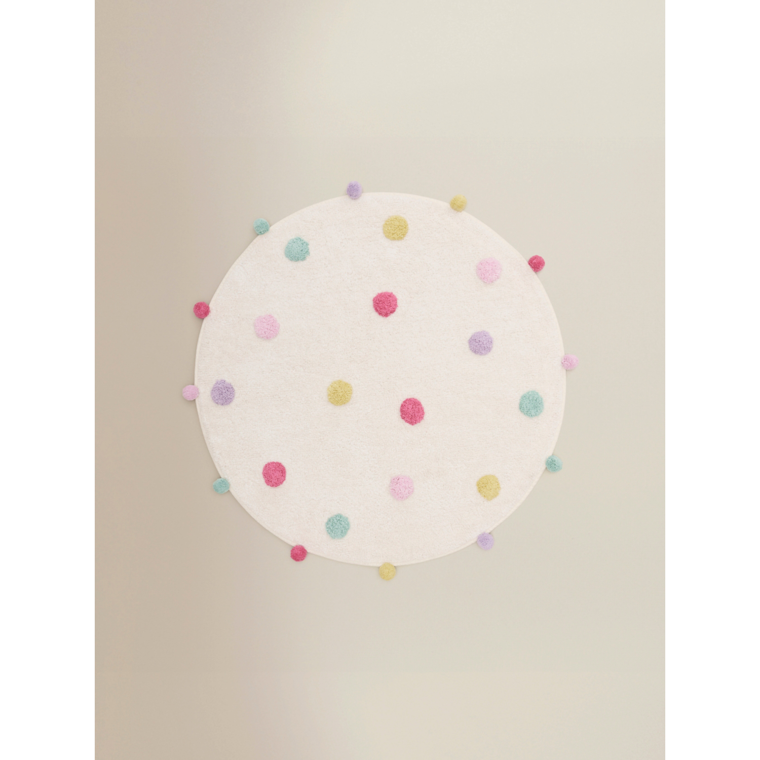 George Multi Spotty Rug With Pom Pom Detail