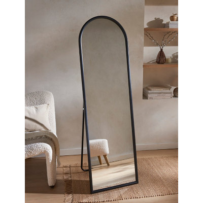 Black Free Standing Arch Cheval Mirror