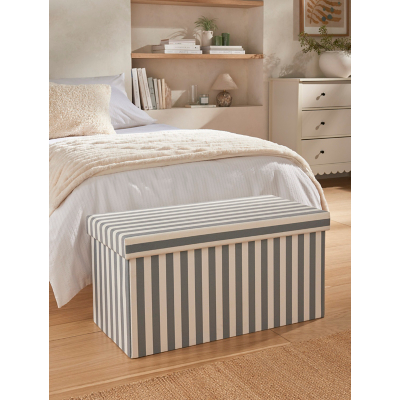 George Green Long Striped Ottoman - Green