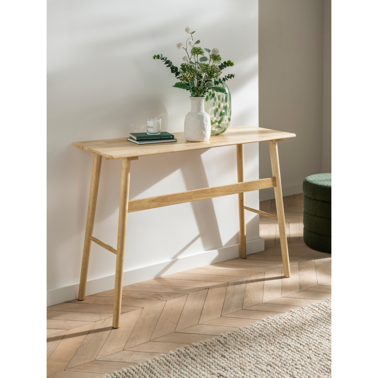George Natural Wood Console Table