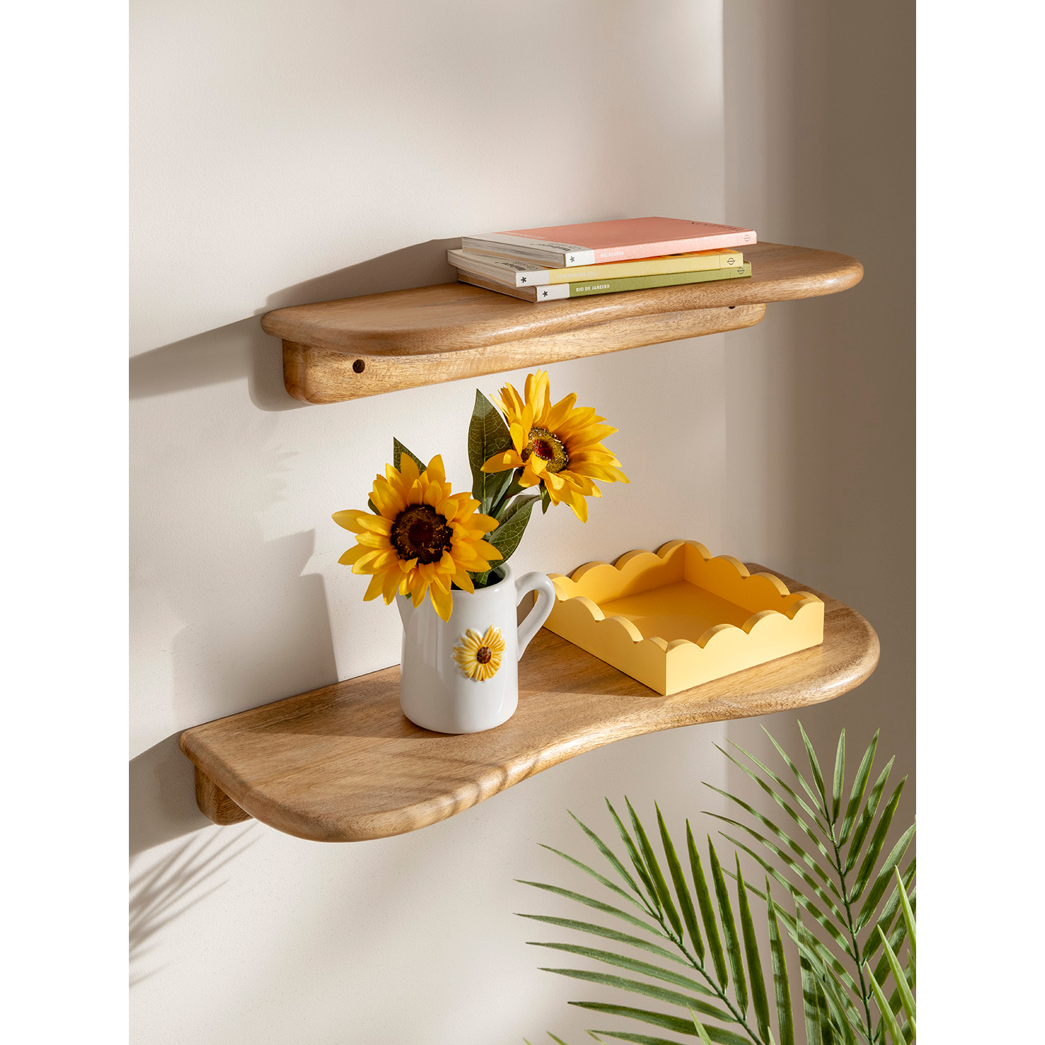 George Natural Wooden Shelves - Set Of 2