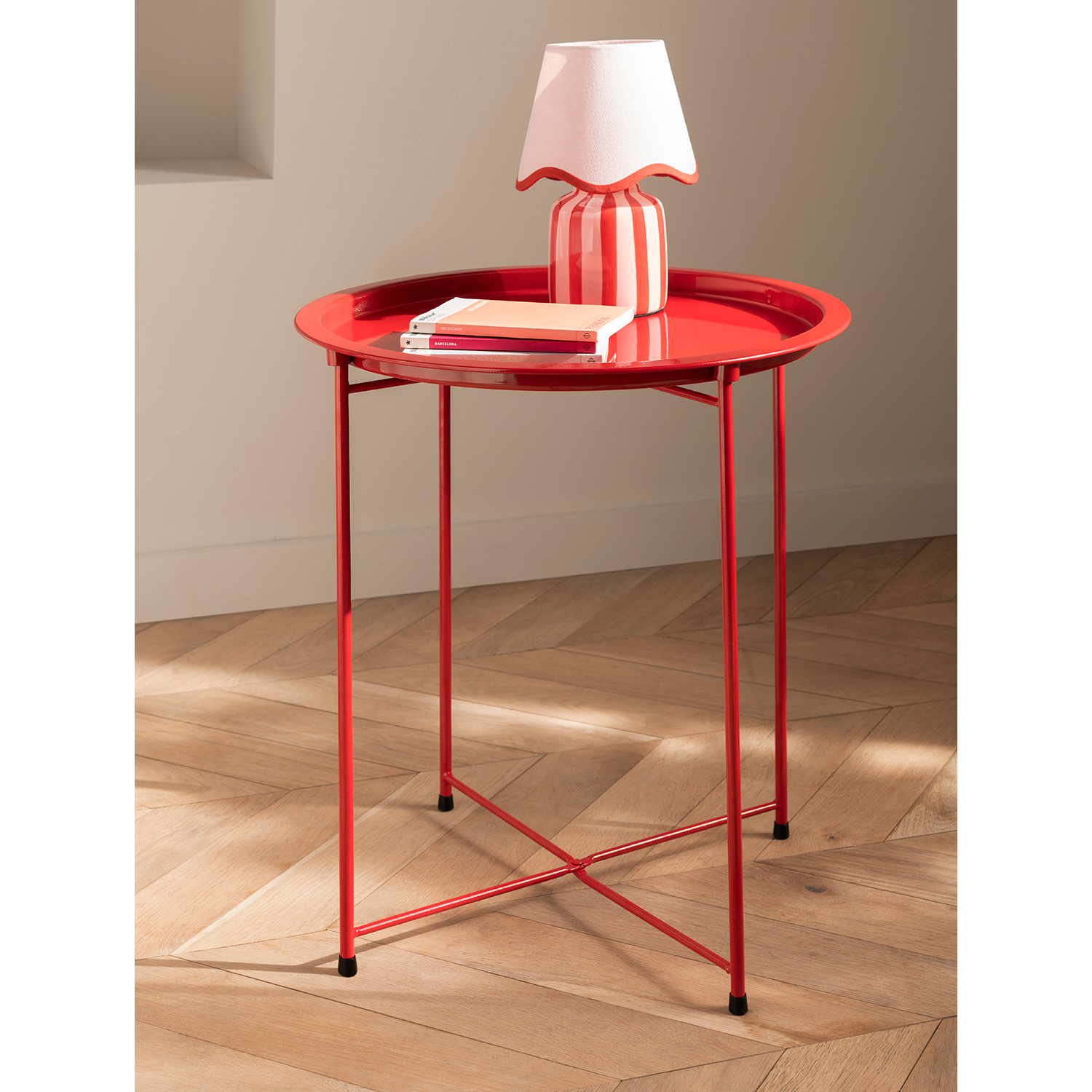 George Red Metal Table