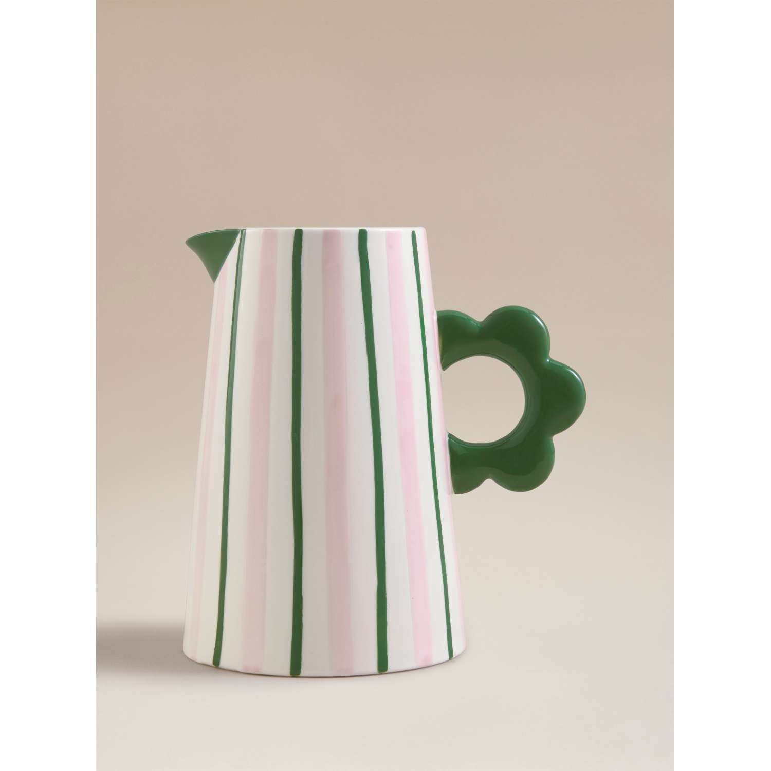 George Pink & White In Bloom Striped Jug