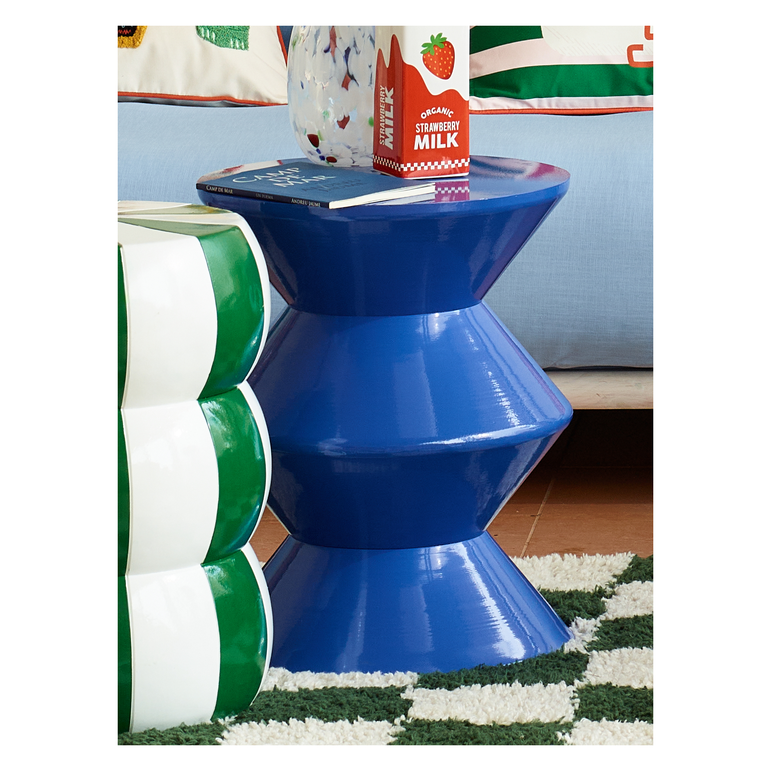 George Blue Cobalt Metal Side Table