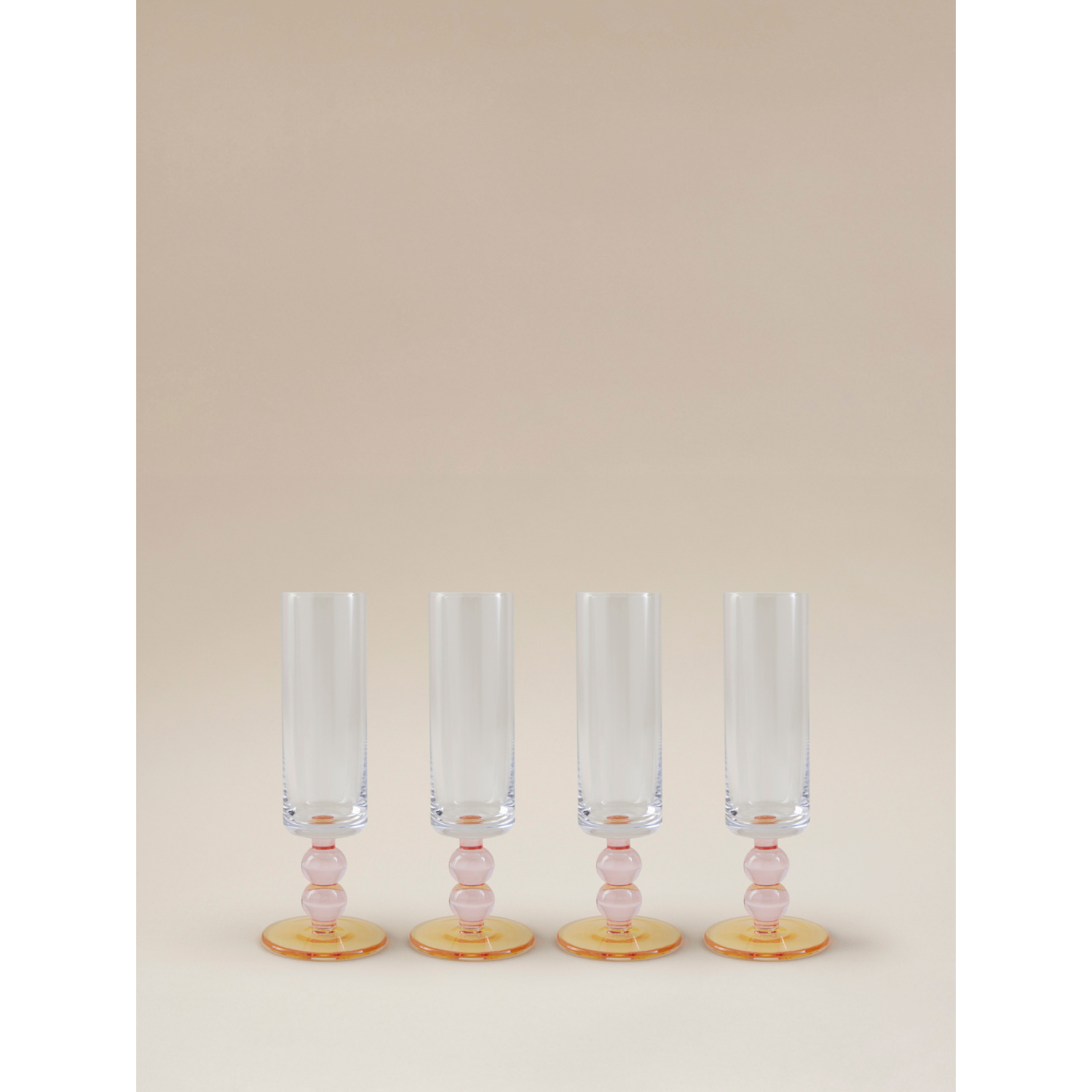 George Clear Chunky Stem Champagne Glass - Set Of 4
