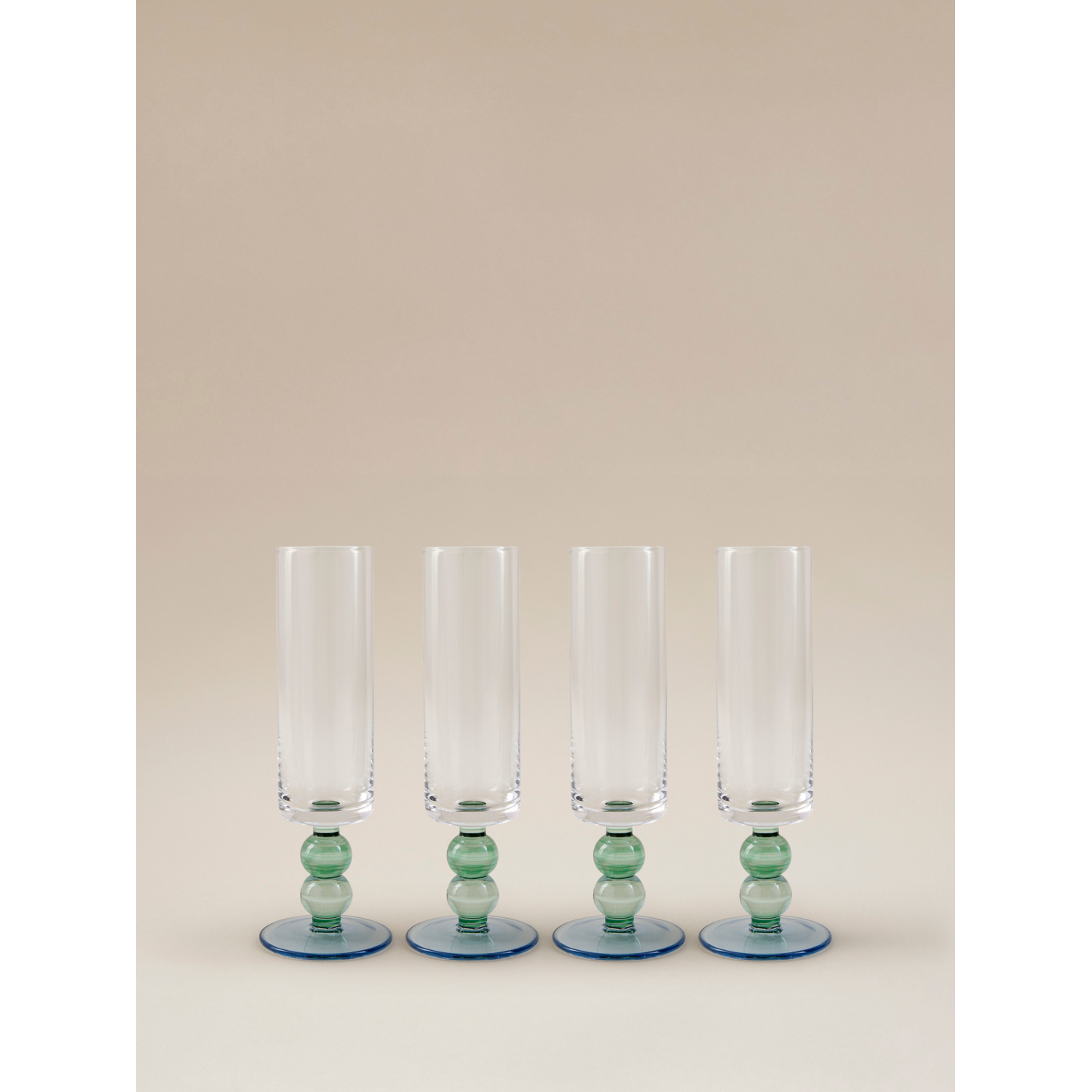George Clear Chunky Stem Champagne Glass - Set Of 4