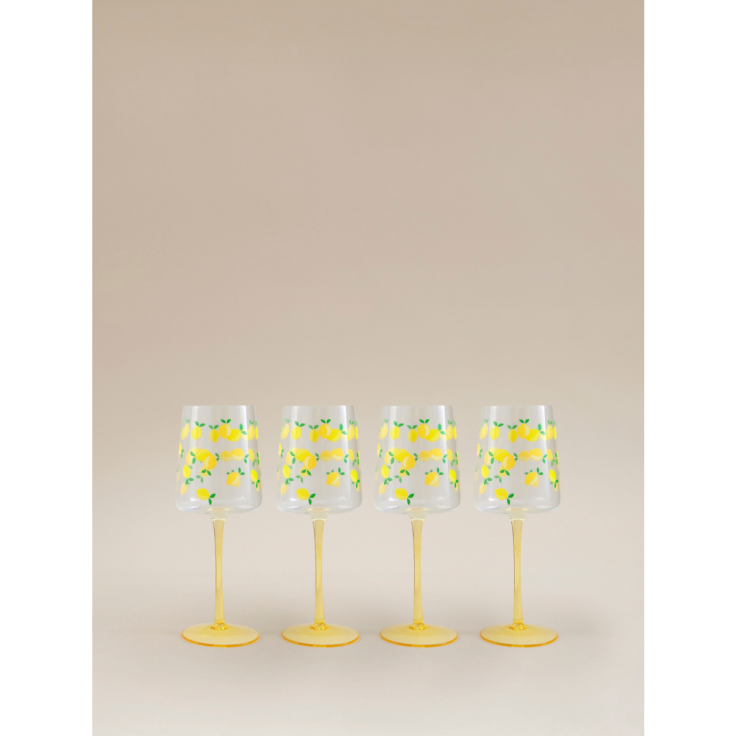George Yellow Lemon Wine Glass - Set Of 4