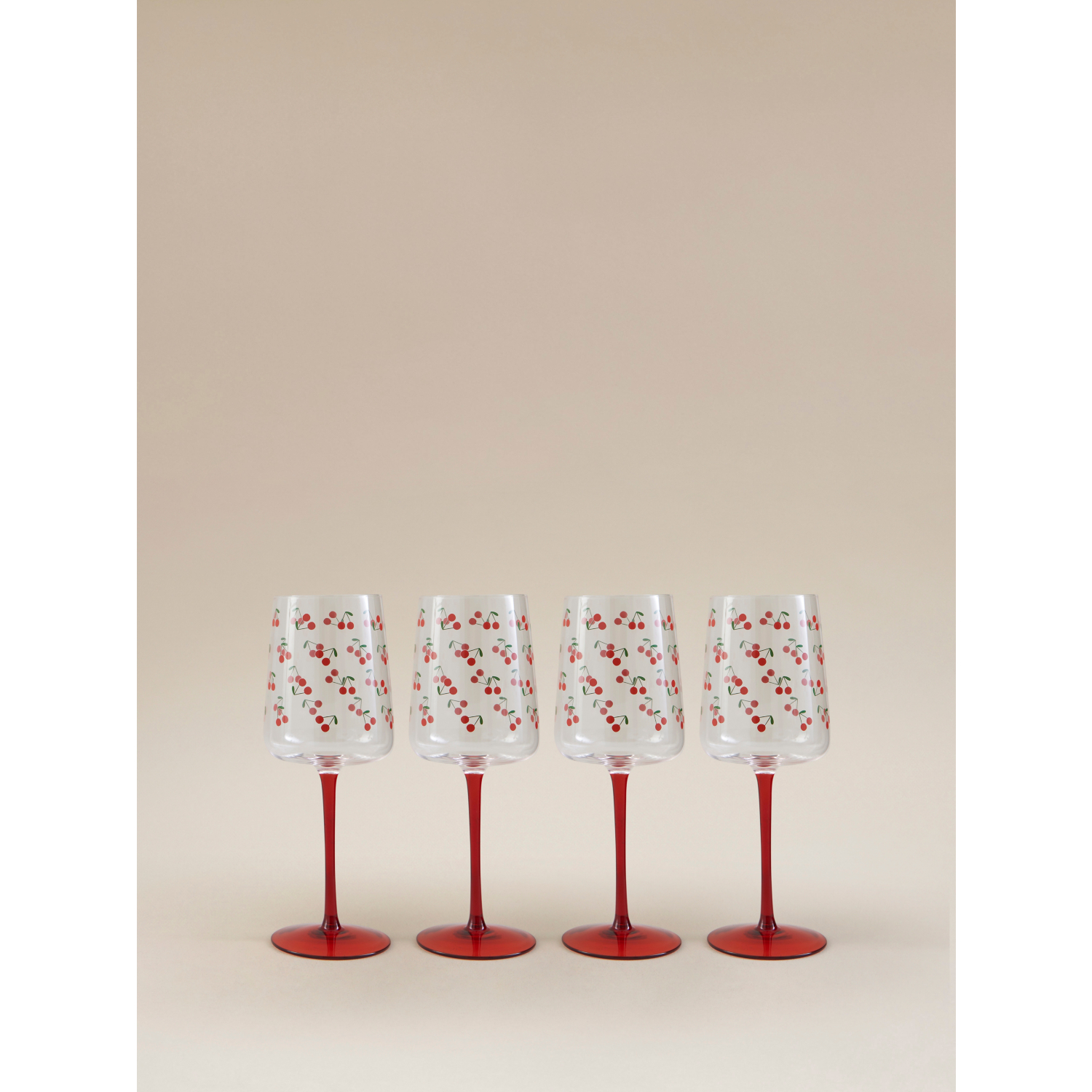George Red Cherry Wine Glass - Set Of 4
