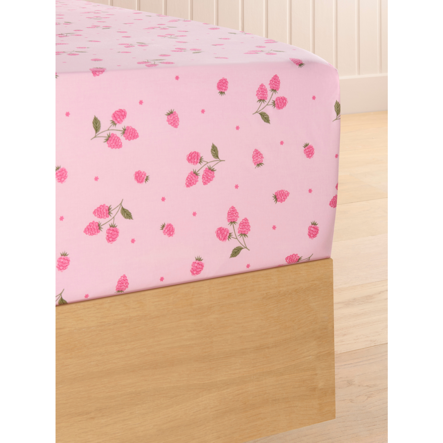 George Pink Stacey Solomon Raspberry Patch Cotton Fitted Sheet
