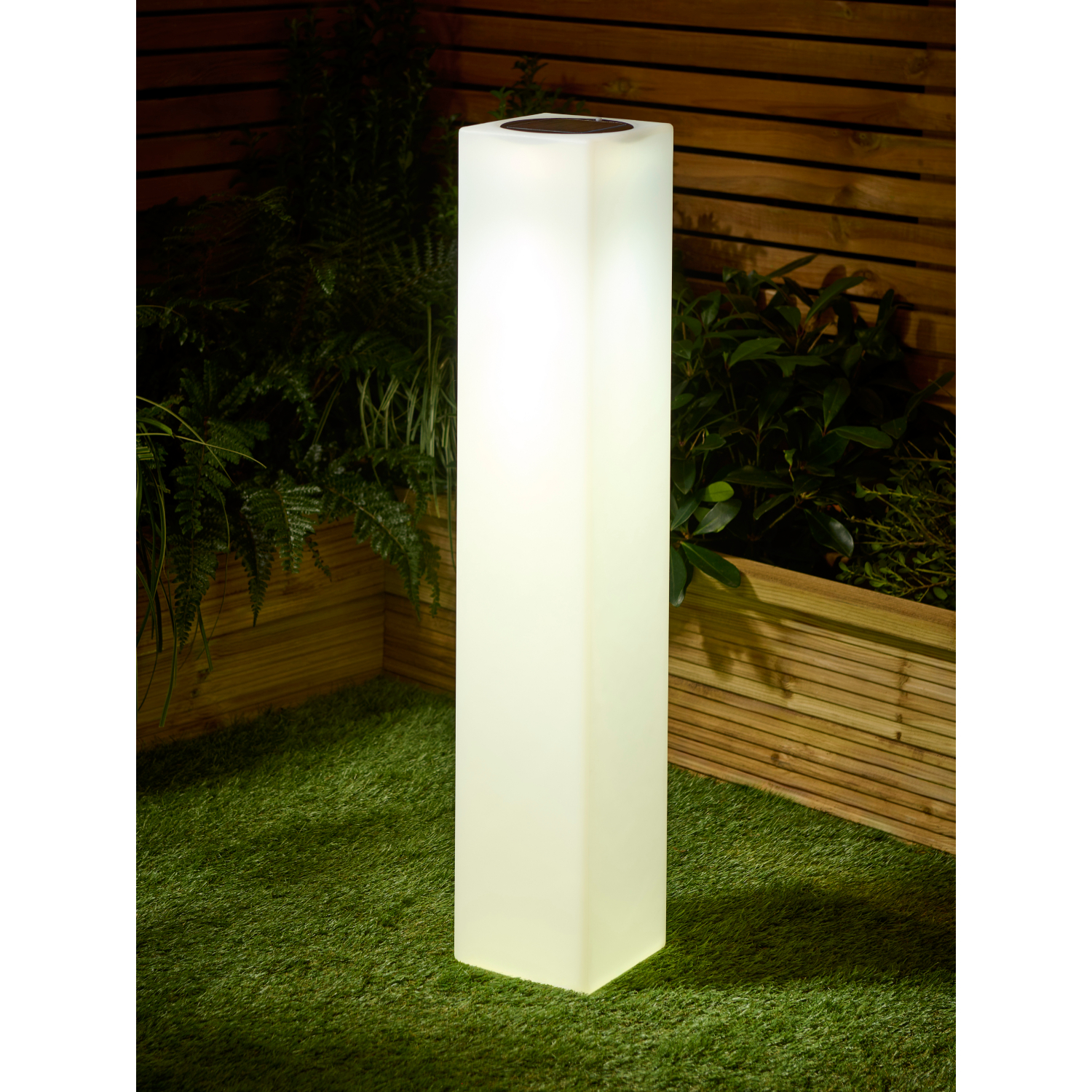 George White Rectangular Solar Floor Lamp