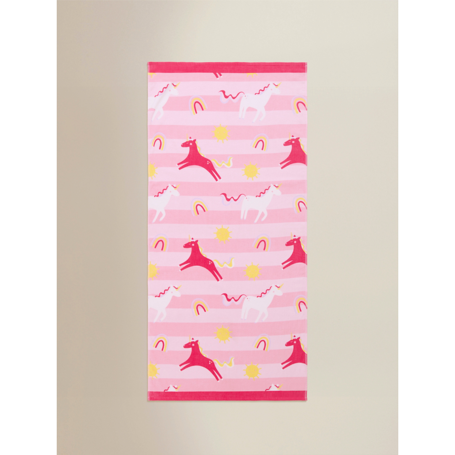 George Pink Unicorn Printed Cotton Beach Towel
