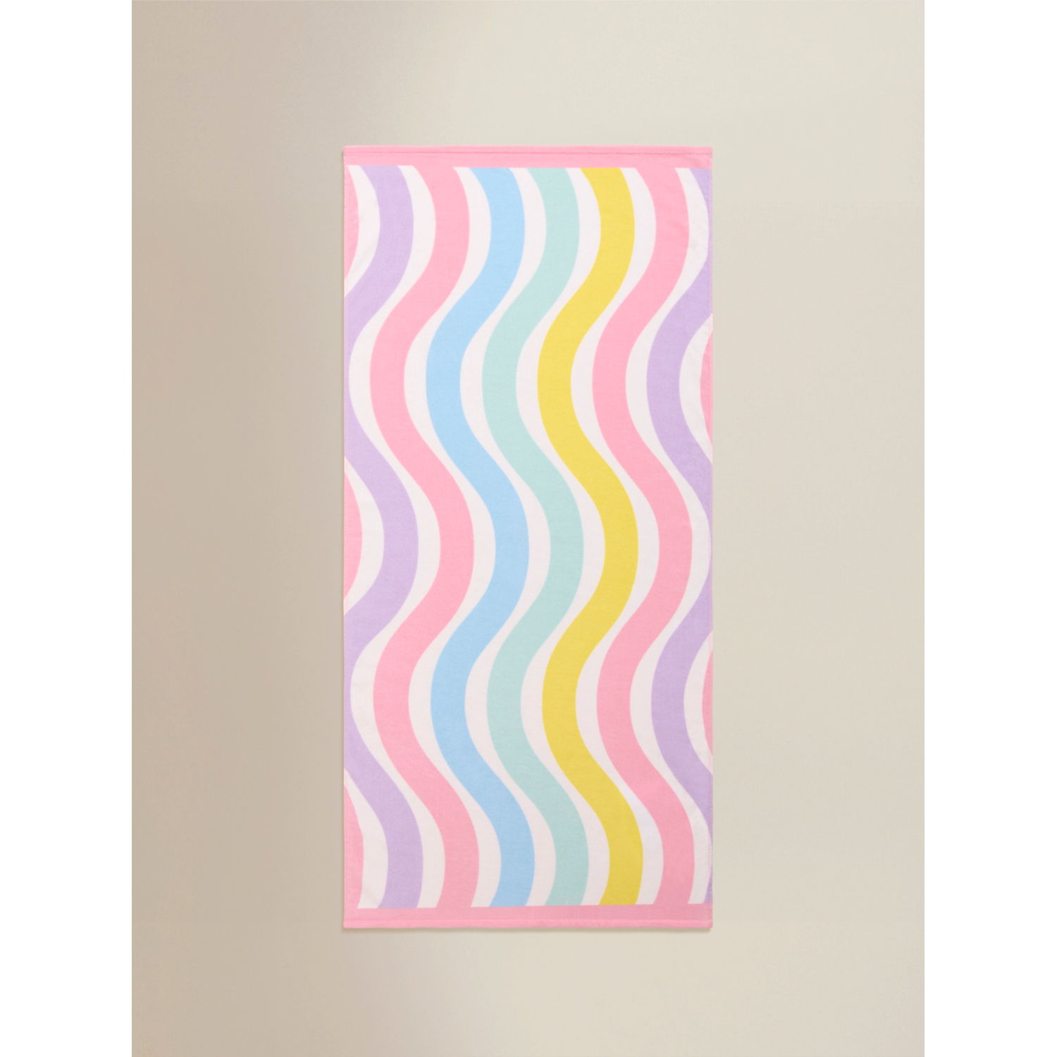 George Multi Pastel Rainbow Wiggle Cotton Beach Towel