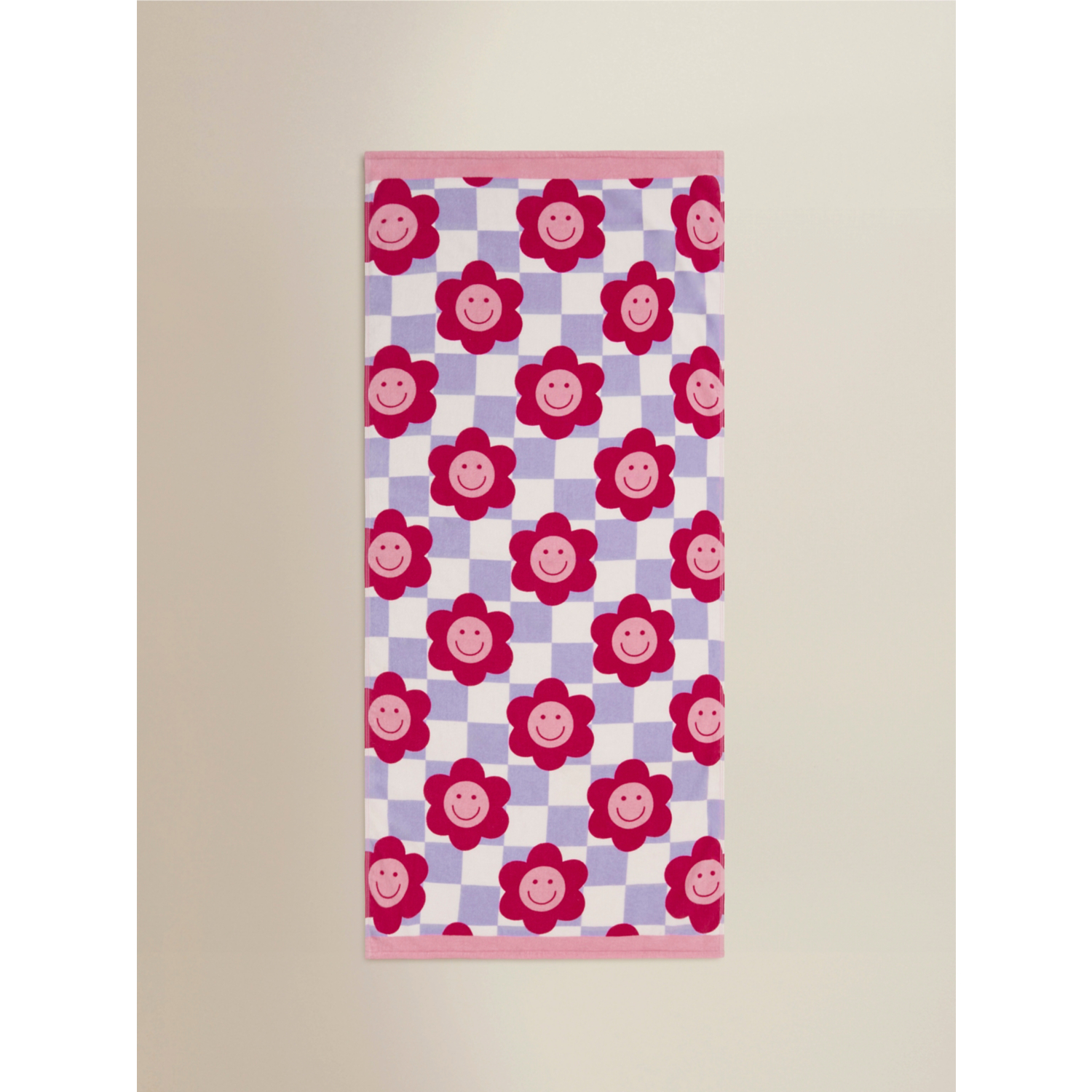 George Multi Floral Checkerboard Cotton Beach Towel
