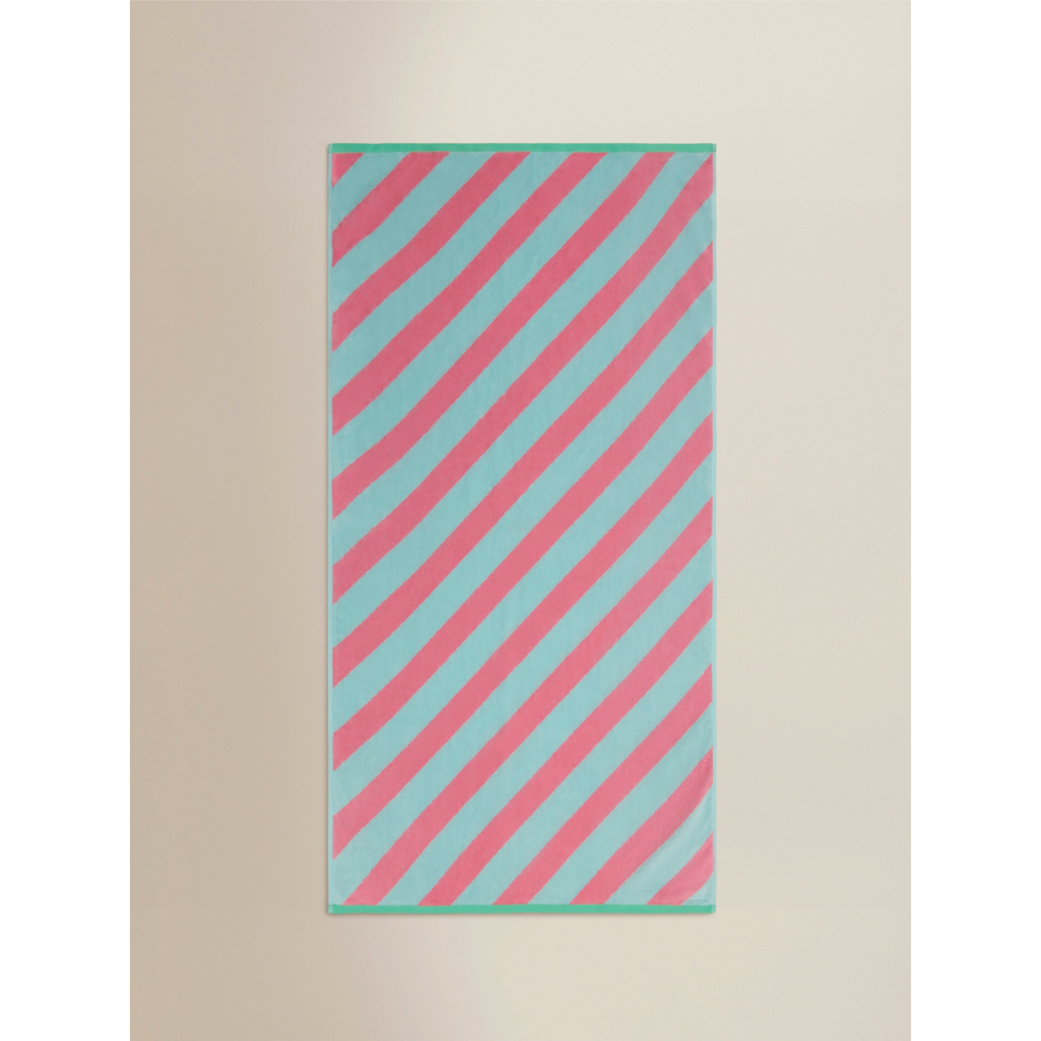 George Blue & Pink Diagonal Stripe Cotton Beach Towel