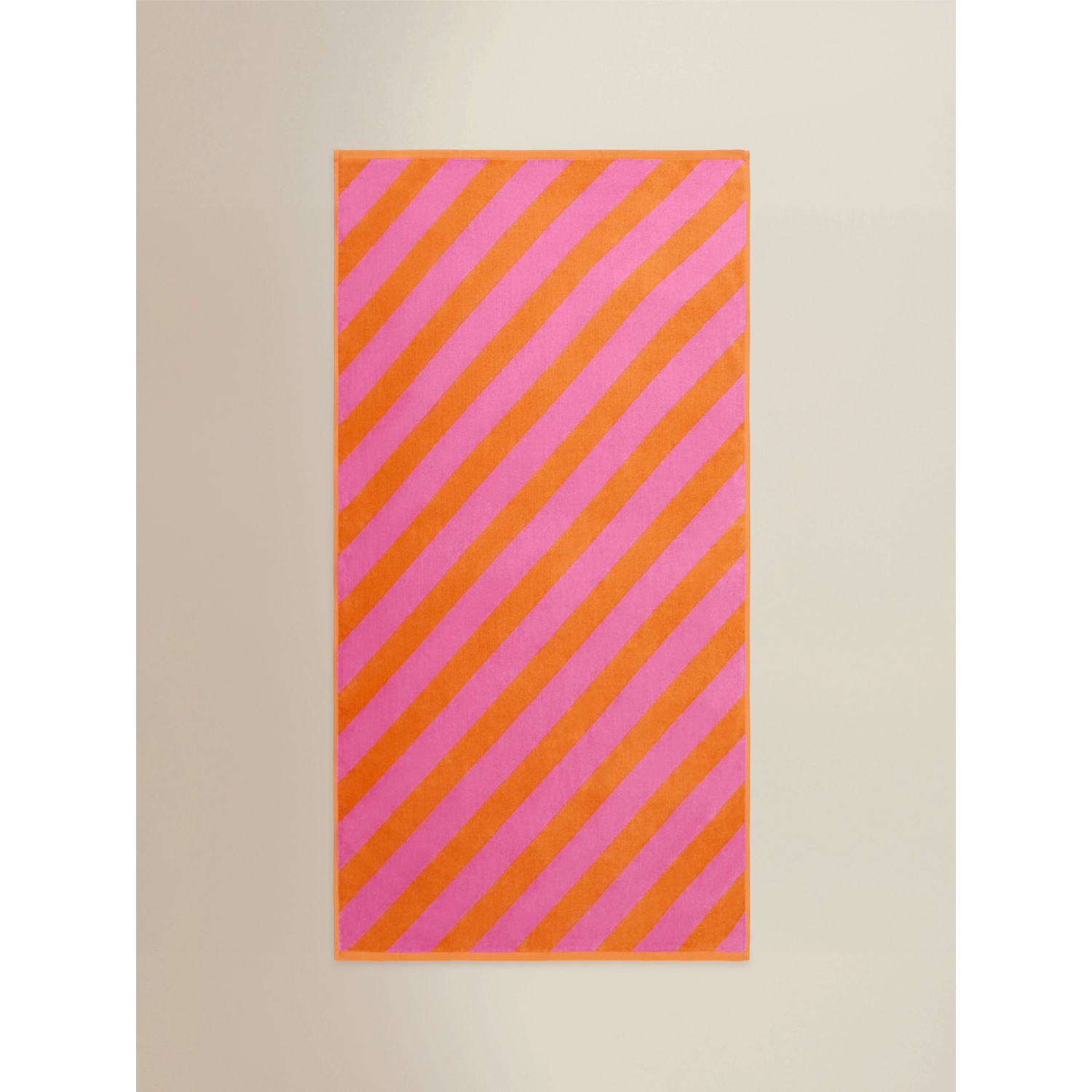 George Pink & Orange Diagonal Stripe Beach Towel