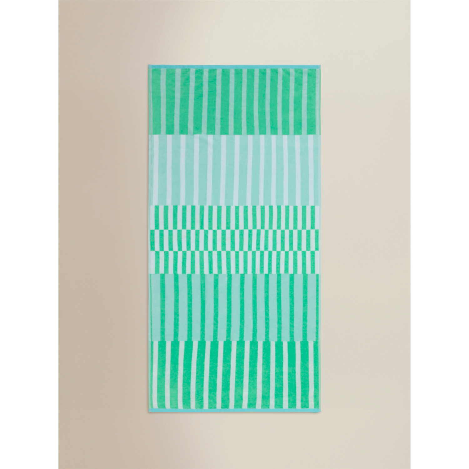 George Blue & Green Broken Stripe Cotton Beach Towel