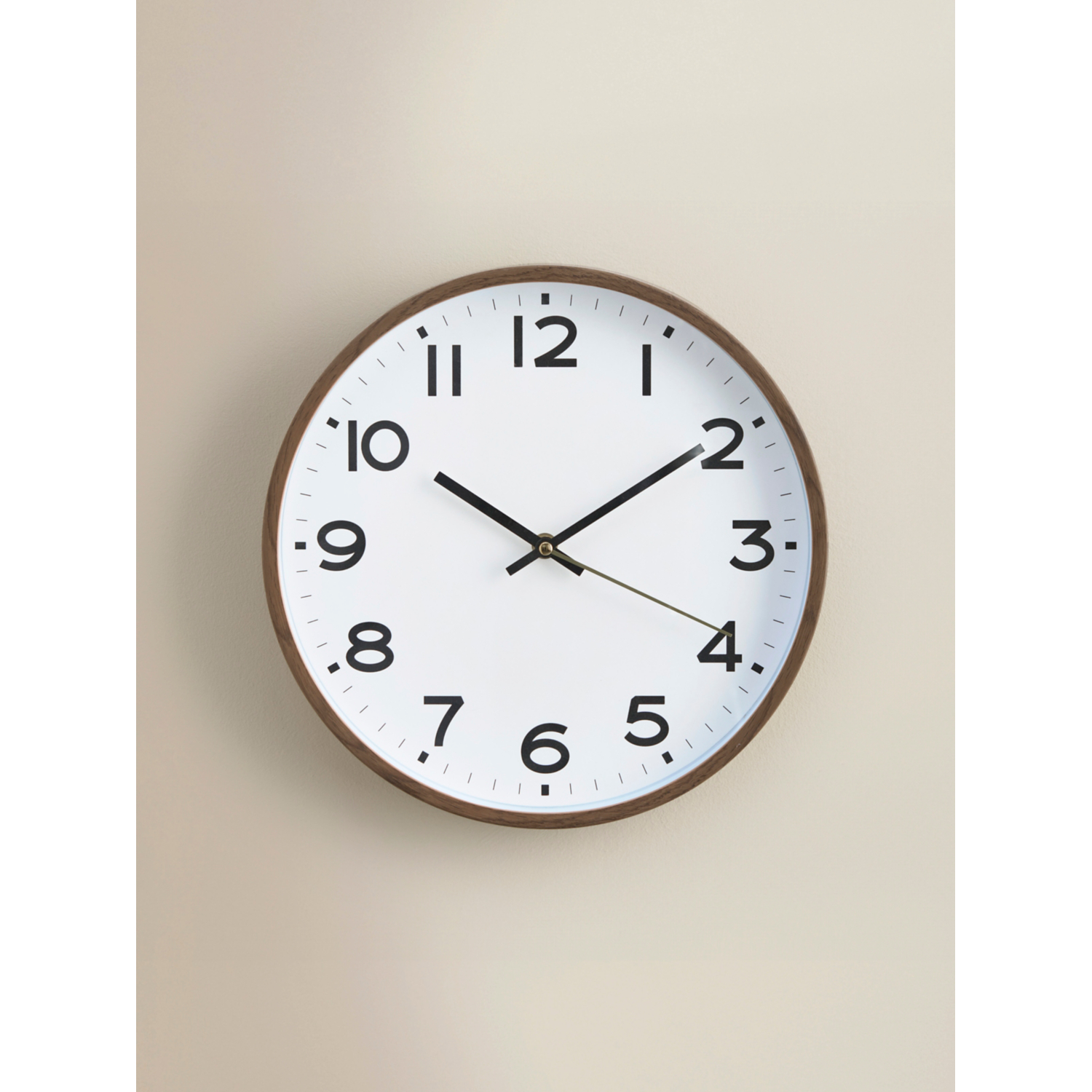 George Dark Wood Round Clock With Wooden Trim