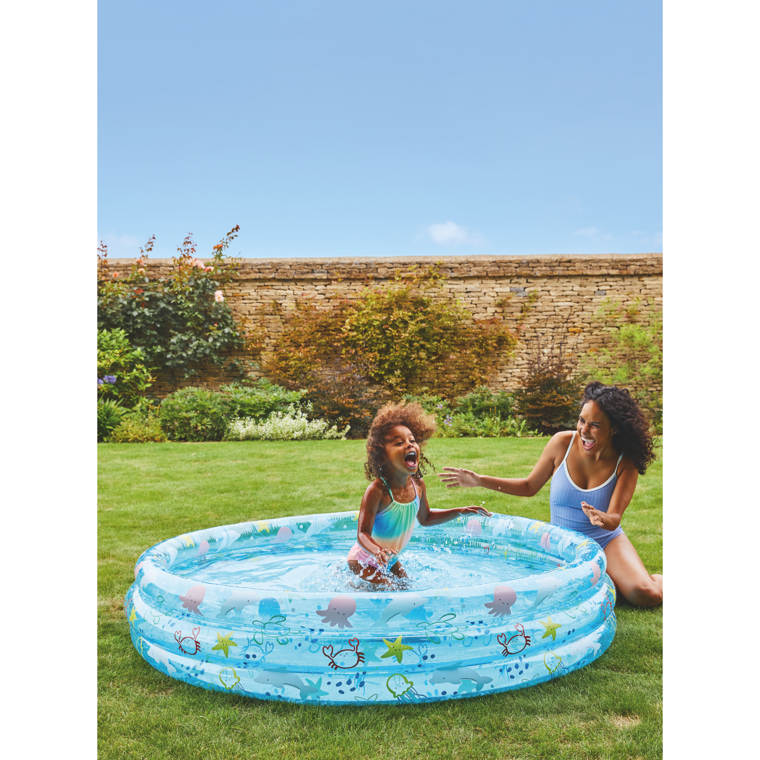 George Blue Hapello Inflatable Sea Creatures 3-Ring Pool