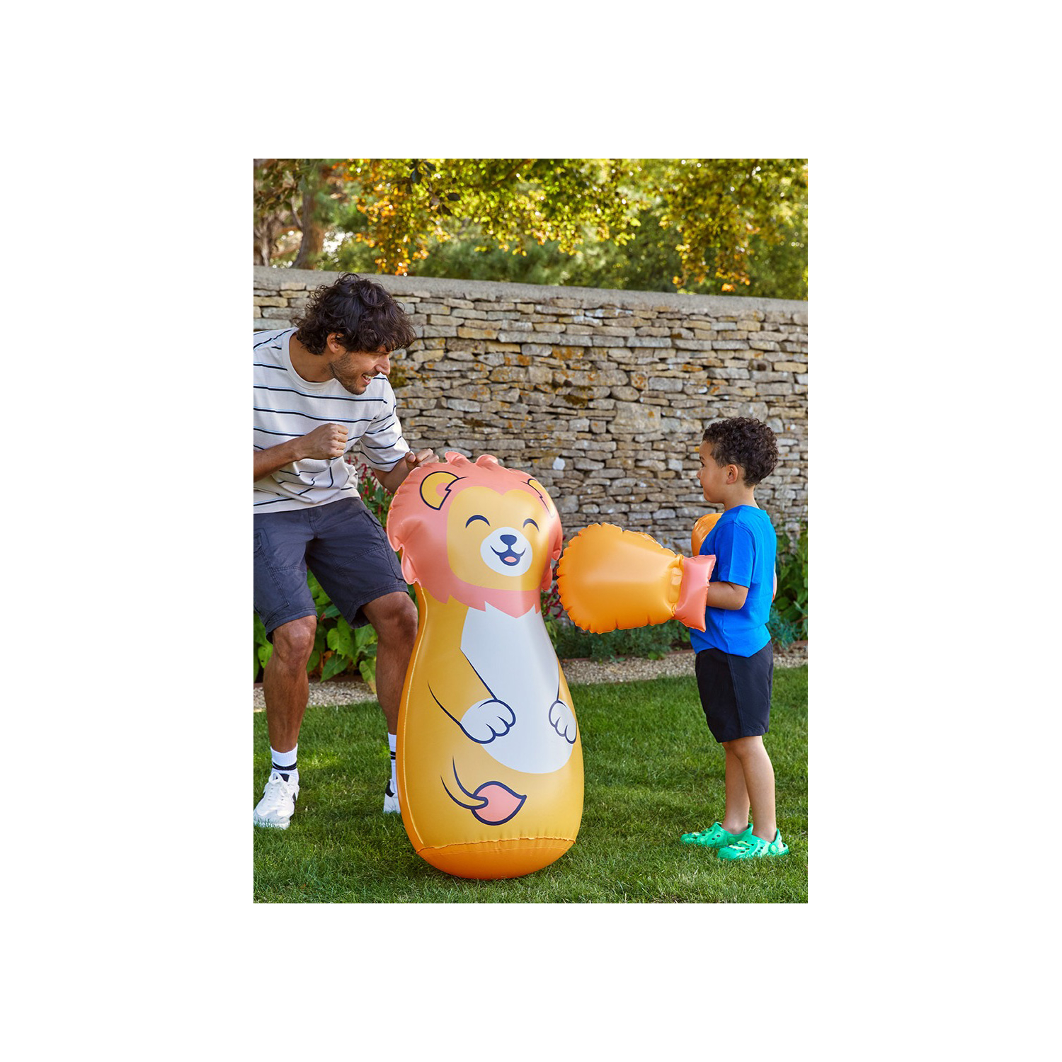 George Orange Hapello Lion Inflatable Bop Bag With Gloves