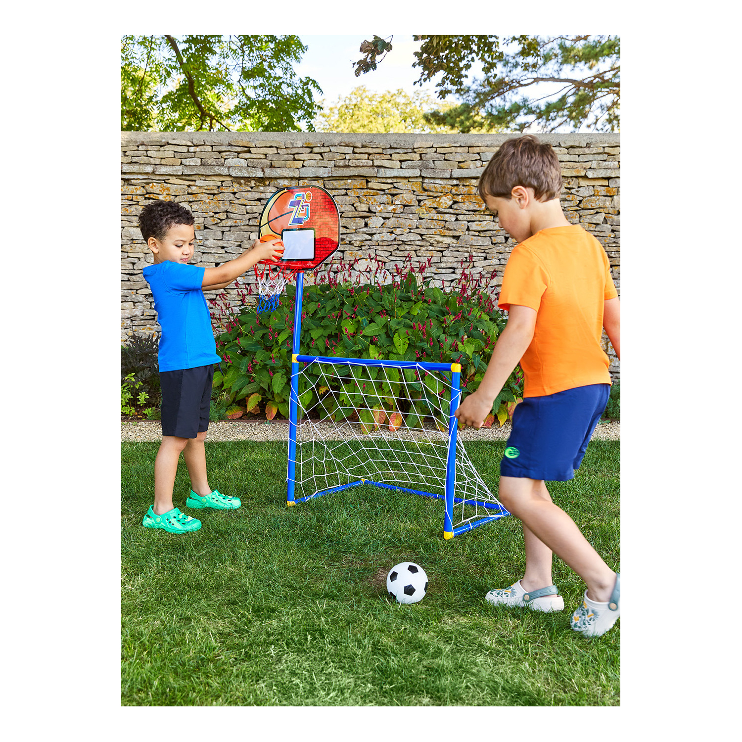 George Multi Hapello 2-In-1 Football Goal And Basketball Hoop