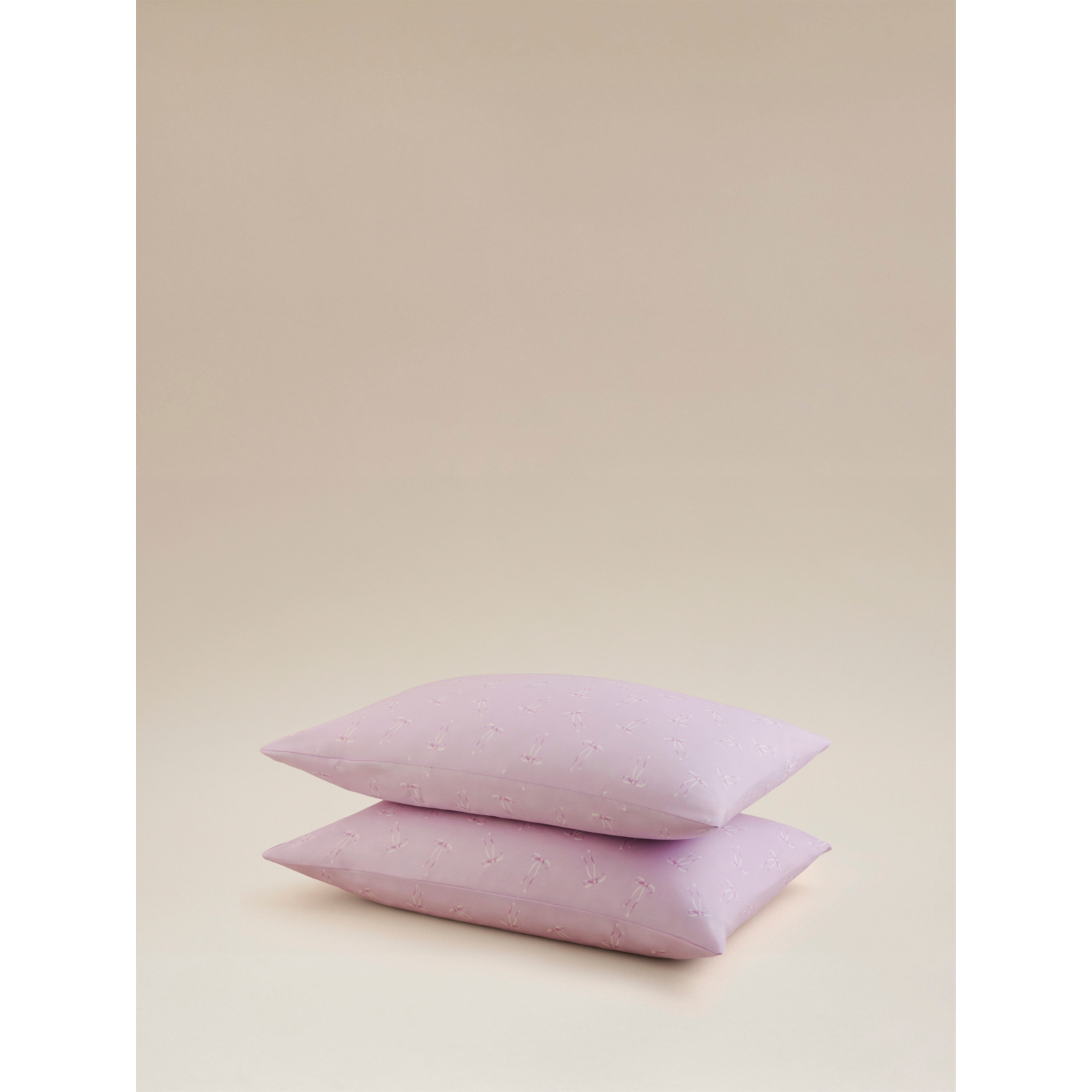 George Pink & White Trailing Tied Bows Pink Pillowcase Pair