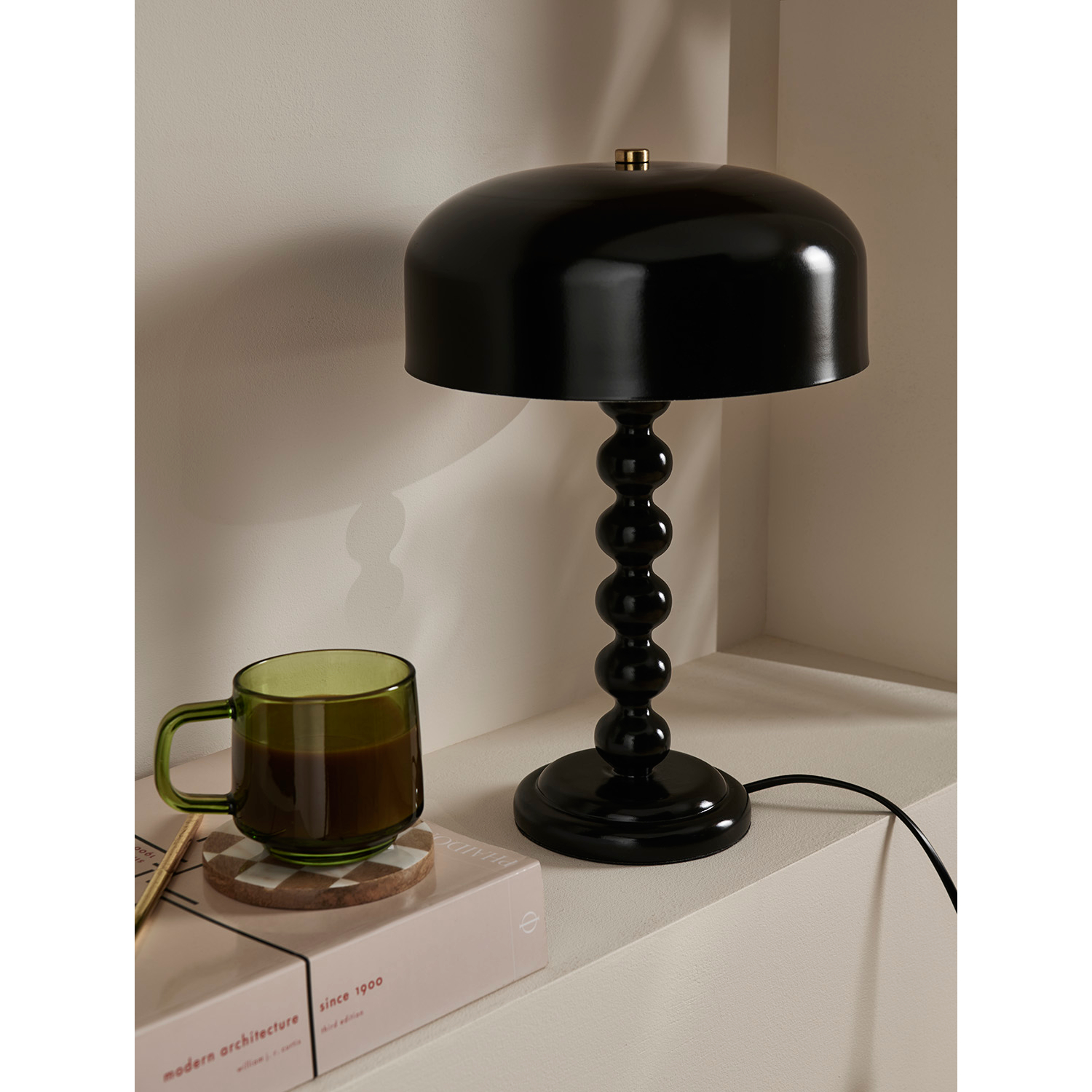 George Black Metal Bobbin Table Lamp