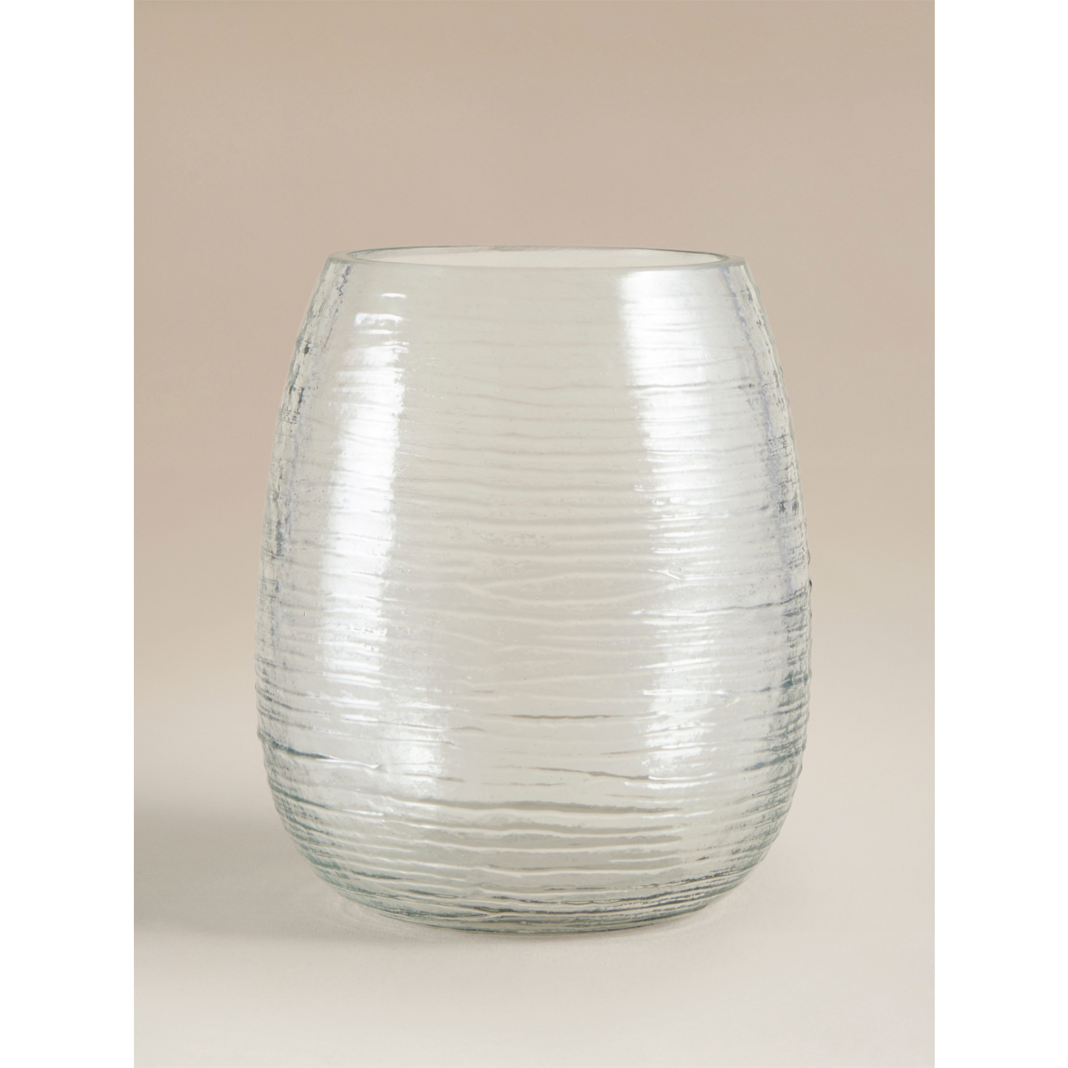 George Clear Textured Glass Candle Holder