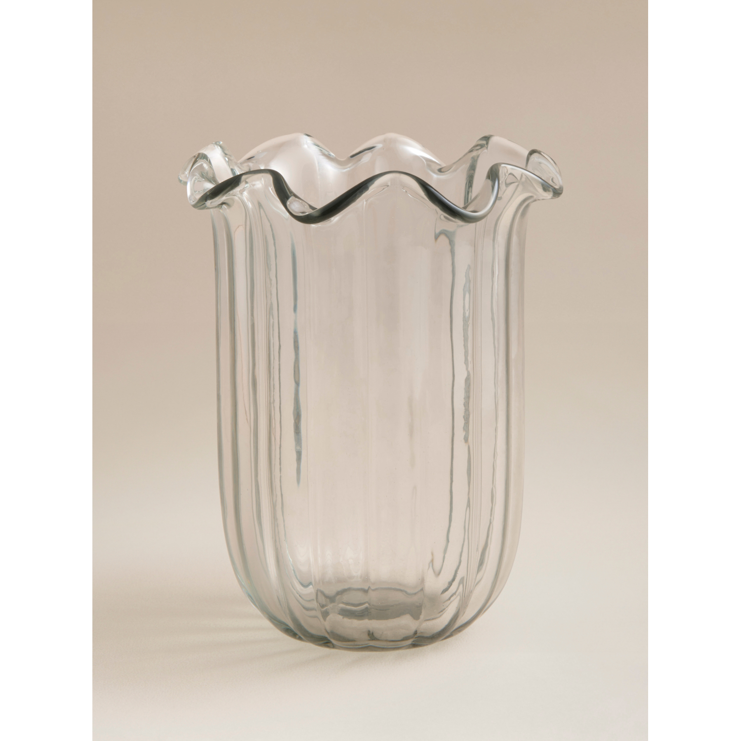 George Clear Stacey Solomon Wavy Hurricane Glass Candle Holder