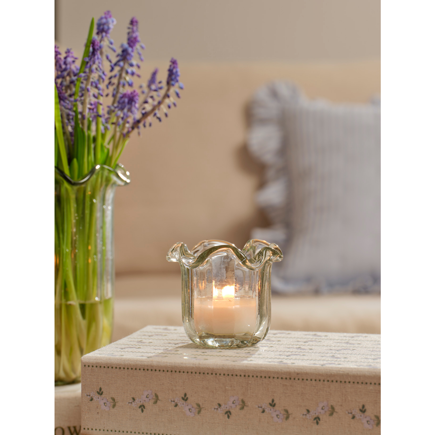 George Clear Stacey Solomon Wavy Glass Tealight Holder