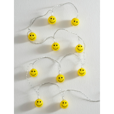 George Warm White LED Smiley Face Lights 10 Piece - Yellow