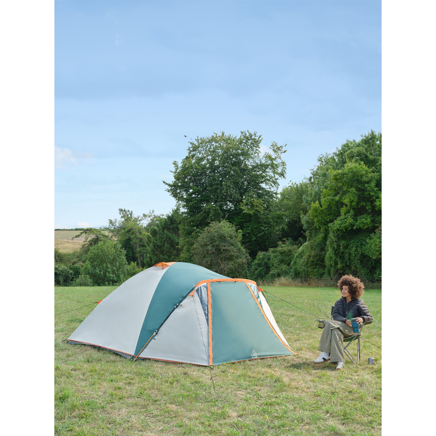 George Teal & Light Grey Xplor Teal & Grey 4-Person Dome Tent