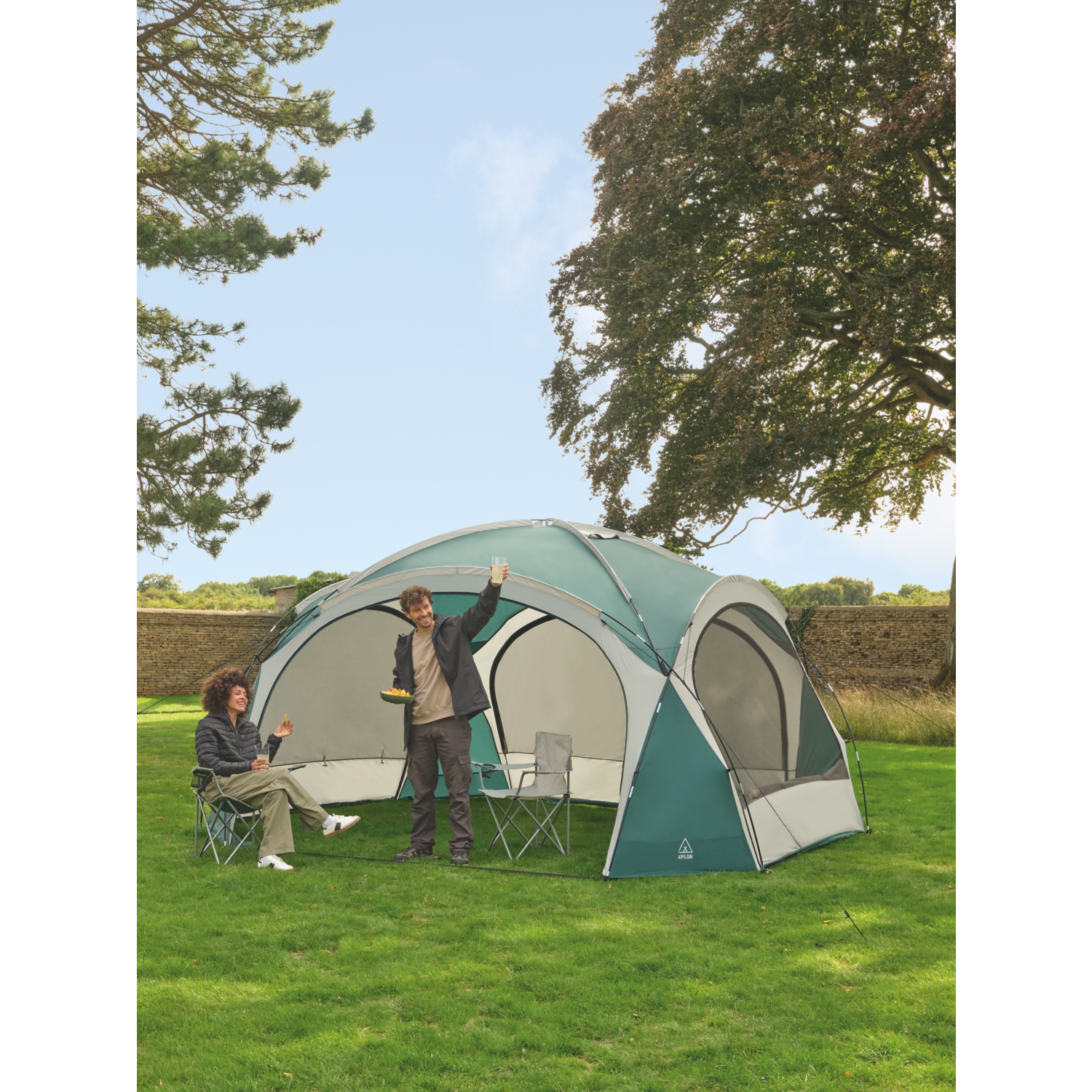 George Teal & Light Grey Xplor Teal & Grey Camping Shelter
