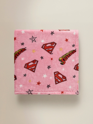 Warner Bros. Supergirl Red & Pink Super-Soft Throw