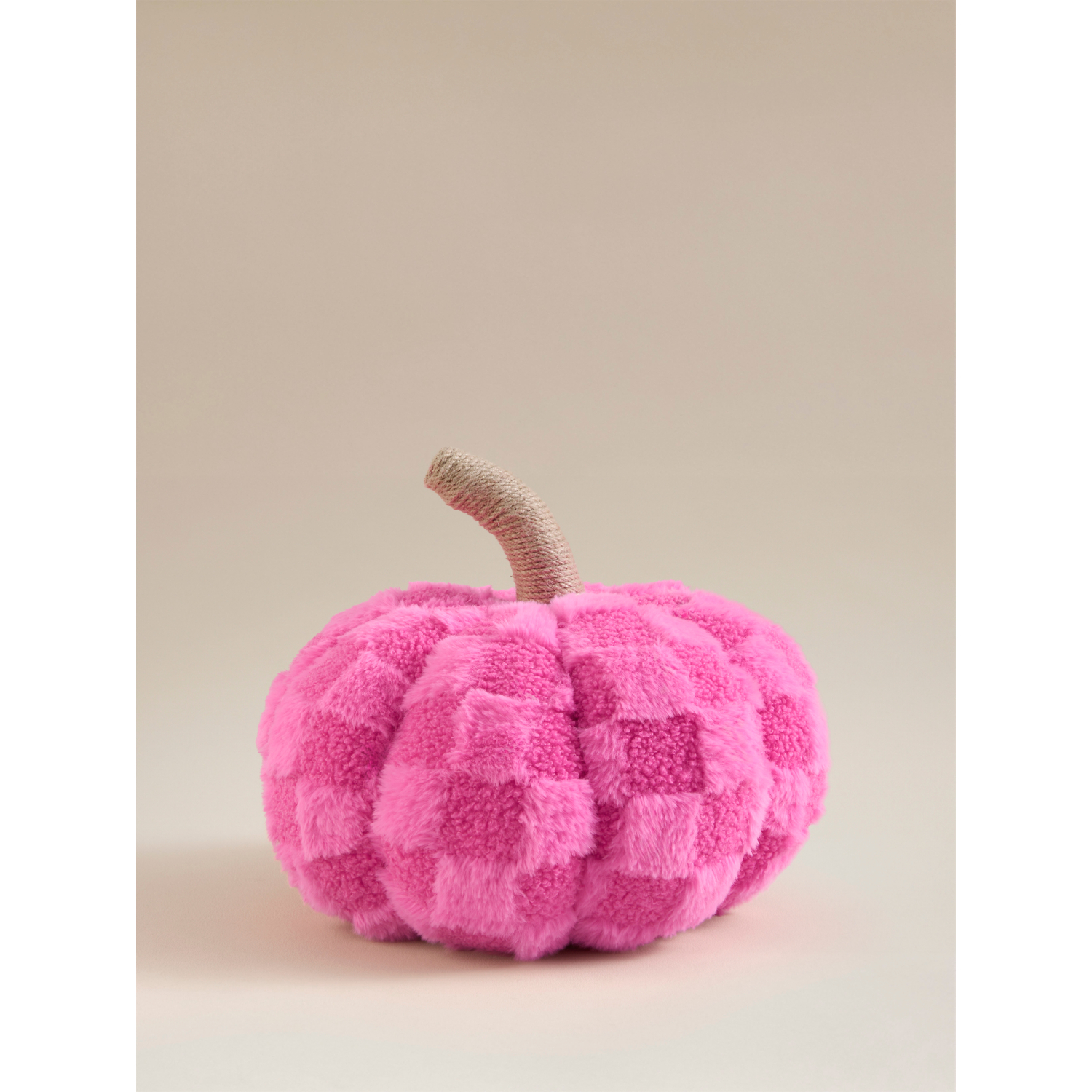George Pink Summerween Checkerboard Pumpkin Shaped Cushion