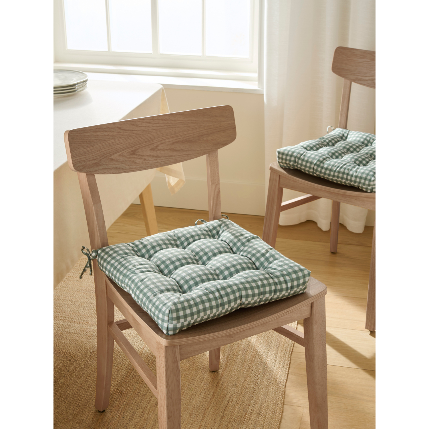 George Green Gingham Seat Pads Set Of 2