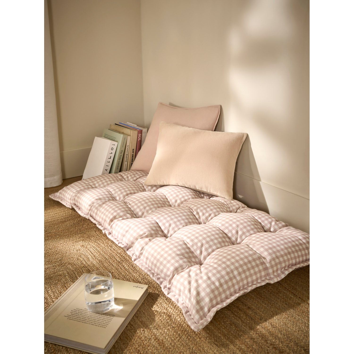 George Neutral Gingham Floor Seat
