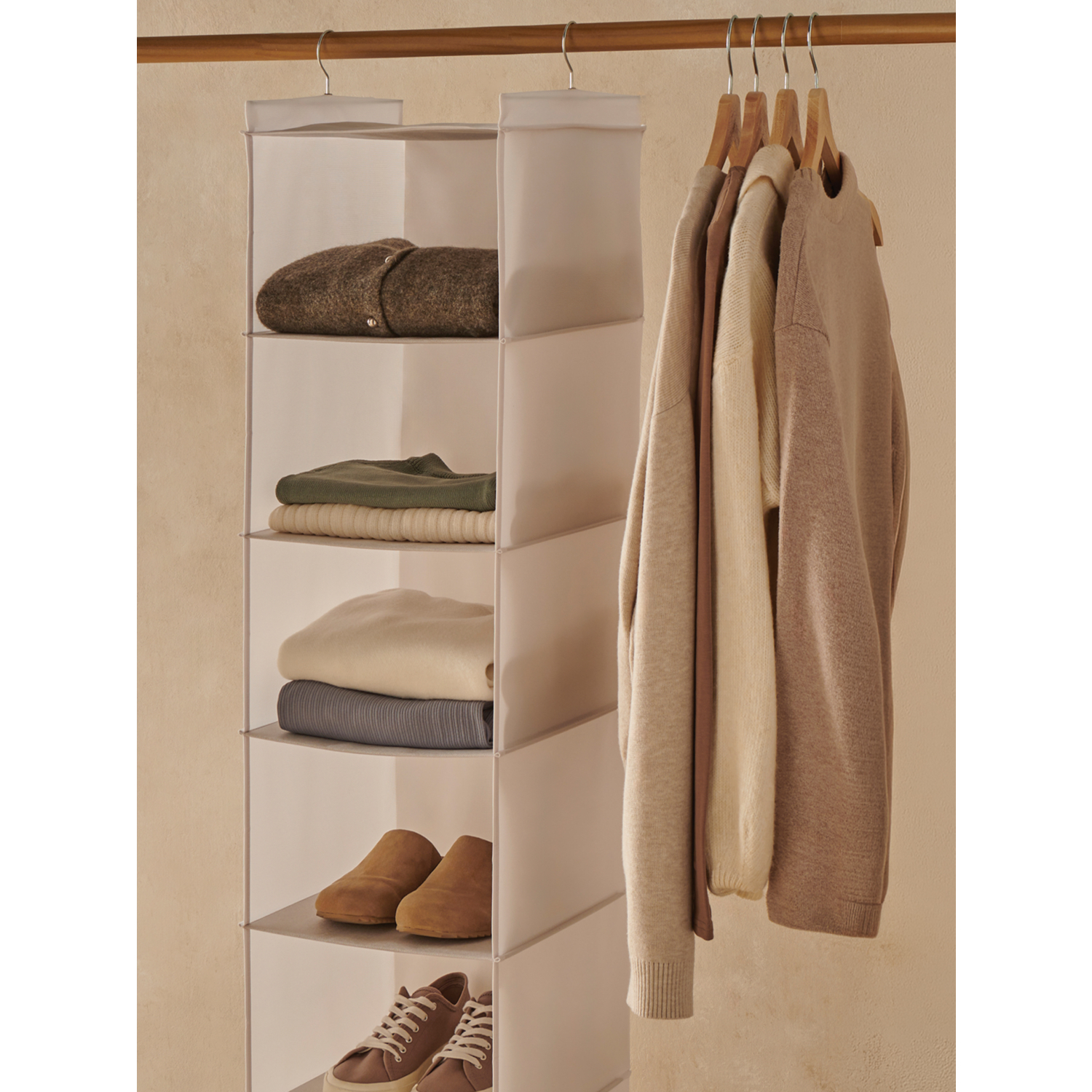Ward White Hanging Wardrobe Organiser