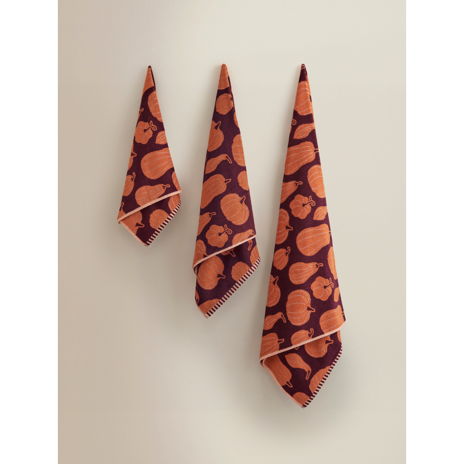 George Multi Burgundy Pumpkin Cotton Towel Range