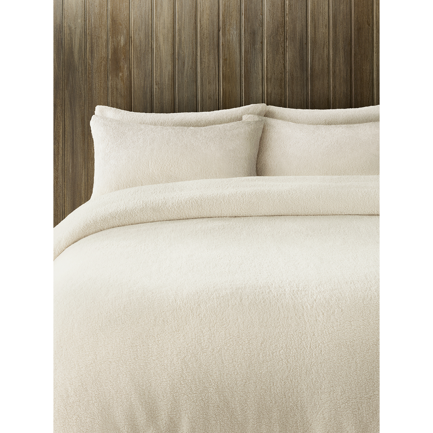George Cream Plain Teddy Finish Duvet Set