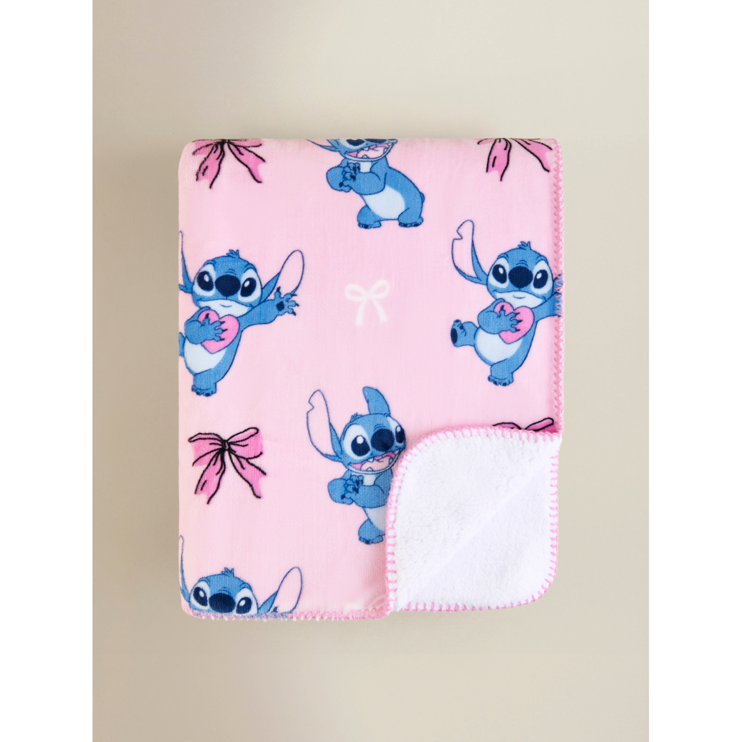 Disney Pink Stitch Sherpa Fleece Blanket